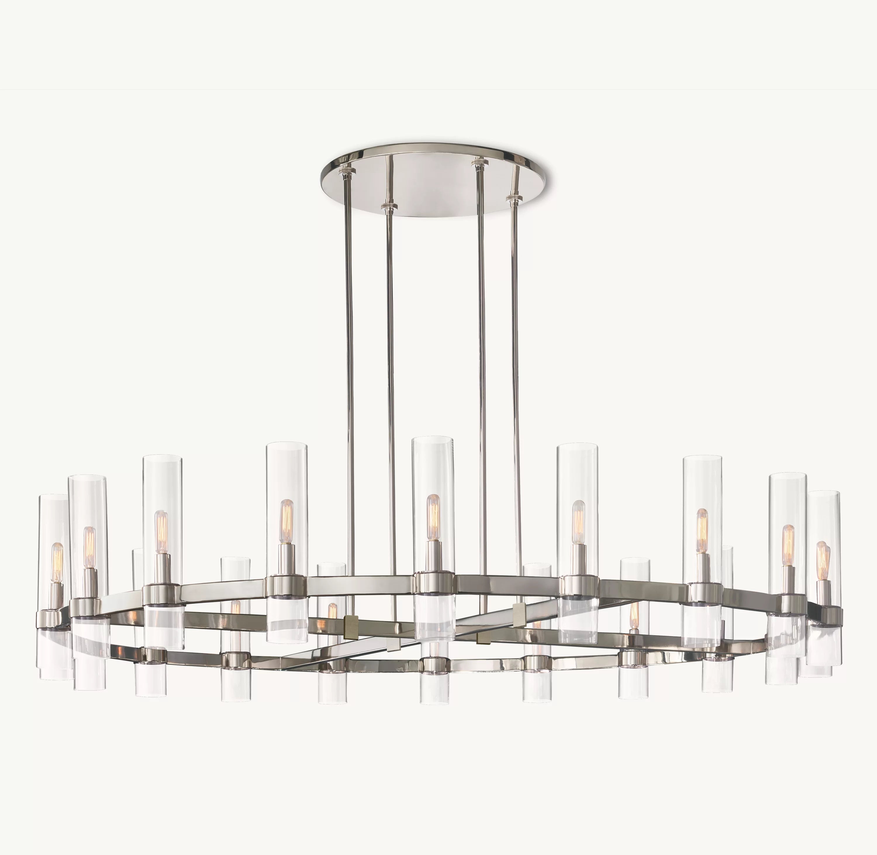60 Inch Cylindrical Glass Candle Round Chandelier - Ravelle