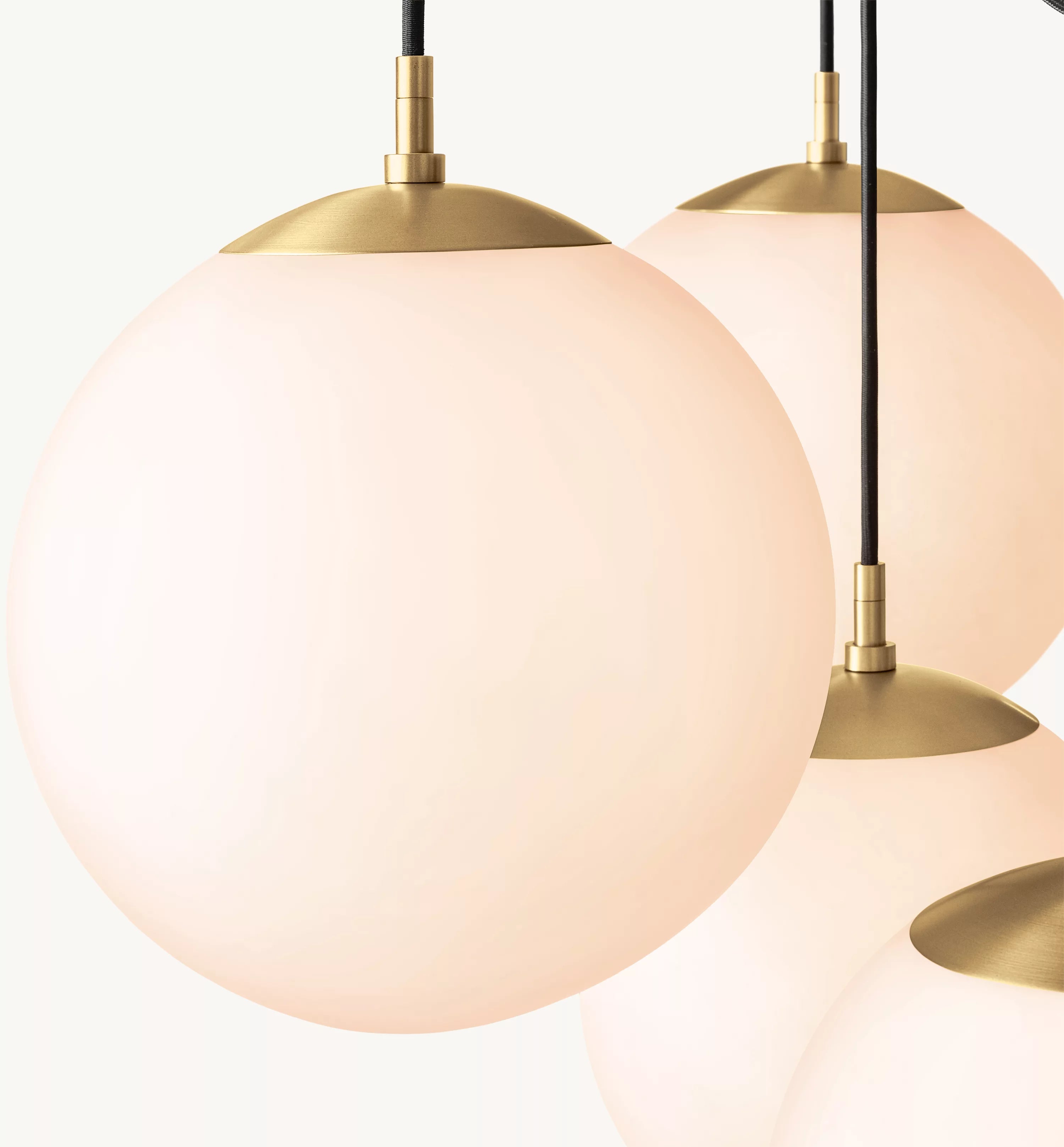 62 Inch Alabaster Globe Spider Chandelier - Cirque