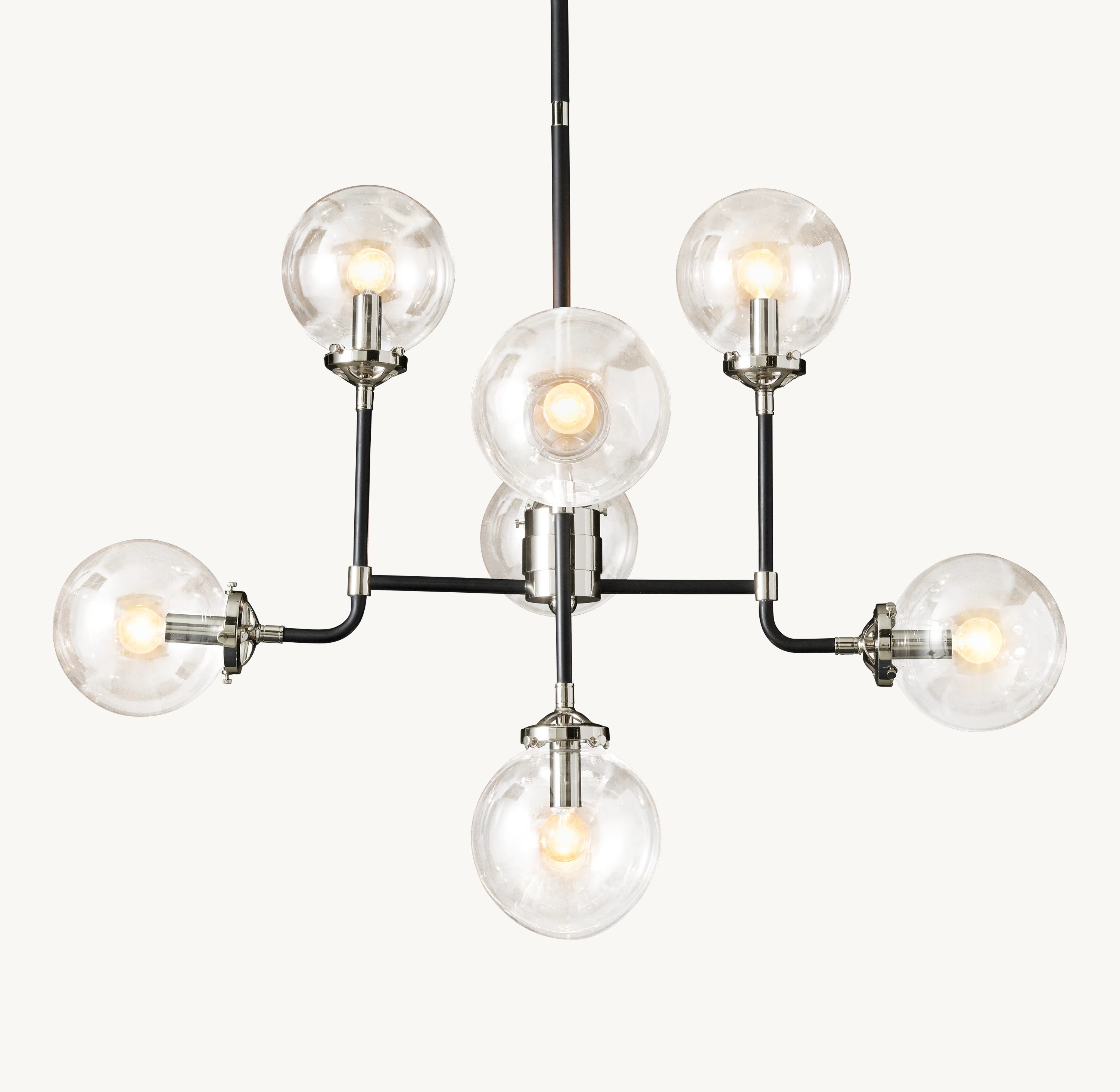 34 Inch Clear Glass Sputnik Globe Chandelier - Bistro