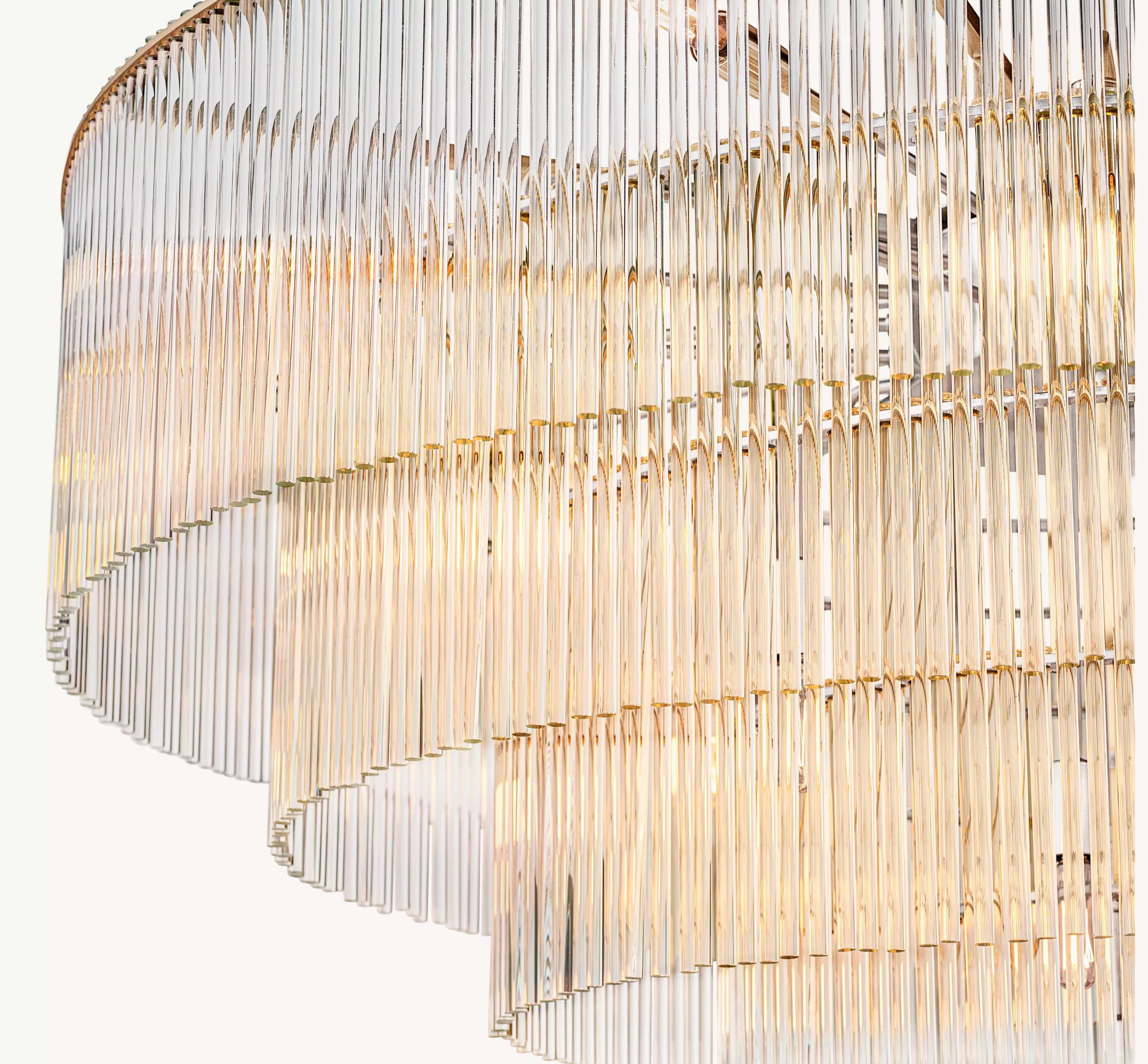 40 Inch Crystal Rod Tiered Chandelier - Amadeo