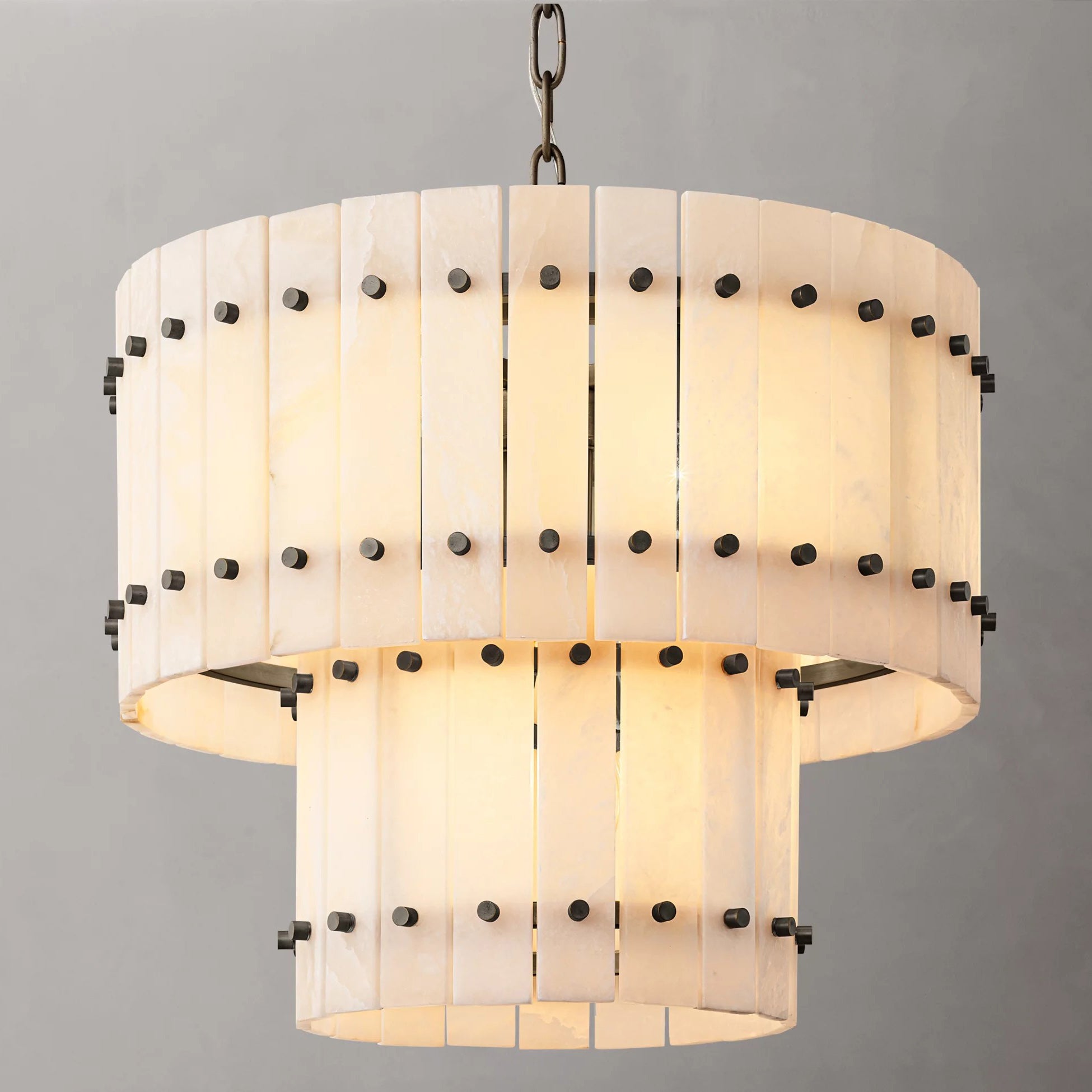 22 Inch Alabaster Two-Tier Chandelier - San Marco