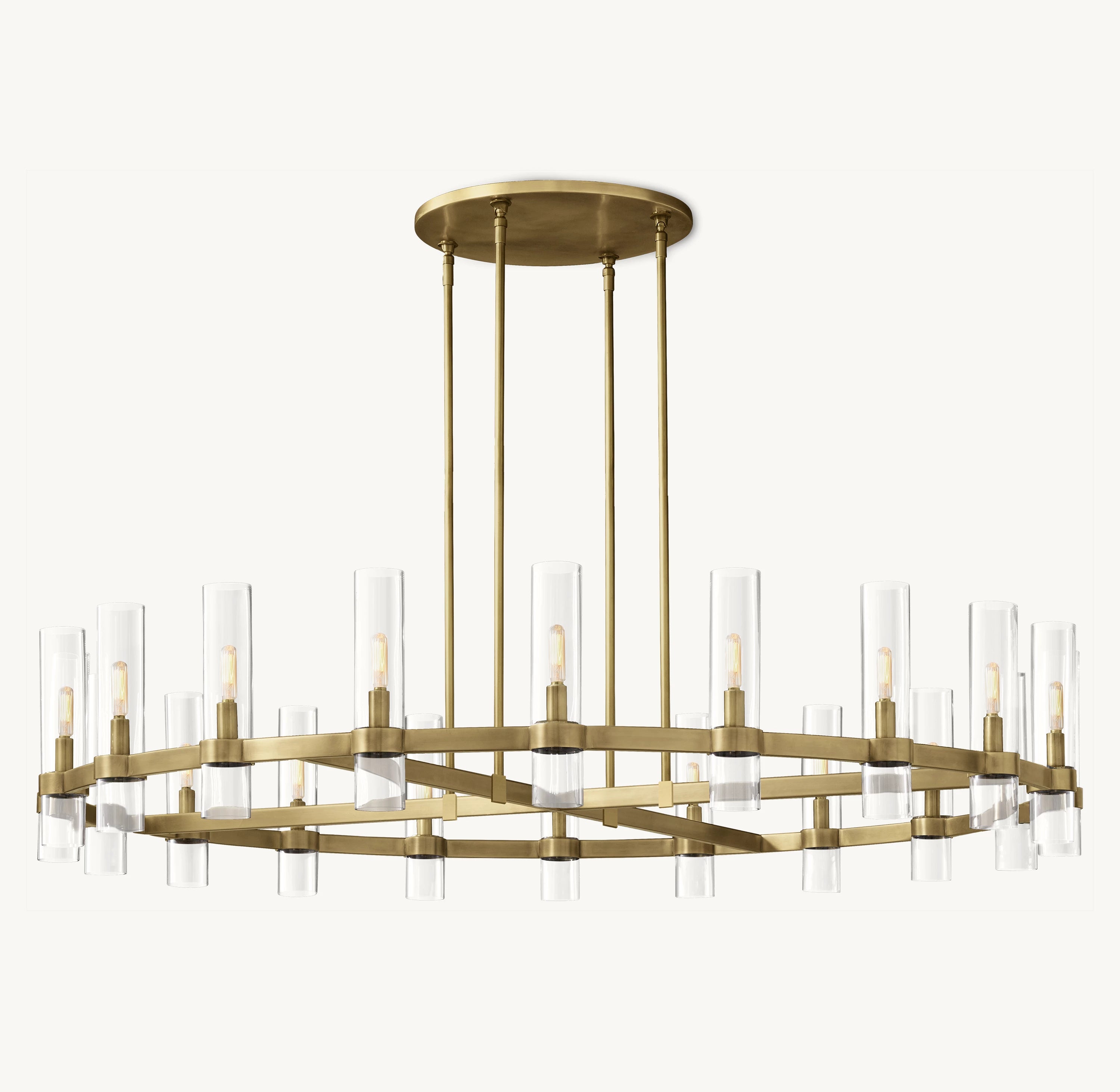 60 Inch Cylindrical Glass Candle Round Chandelier - Ravelle