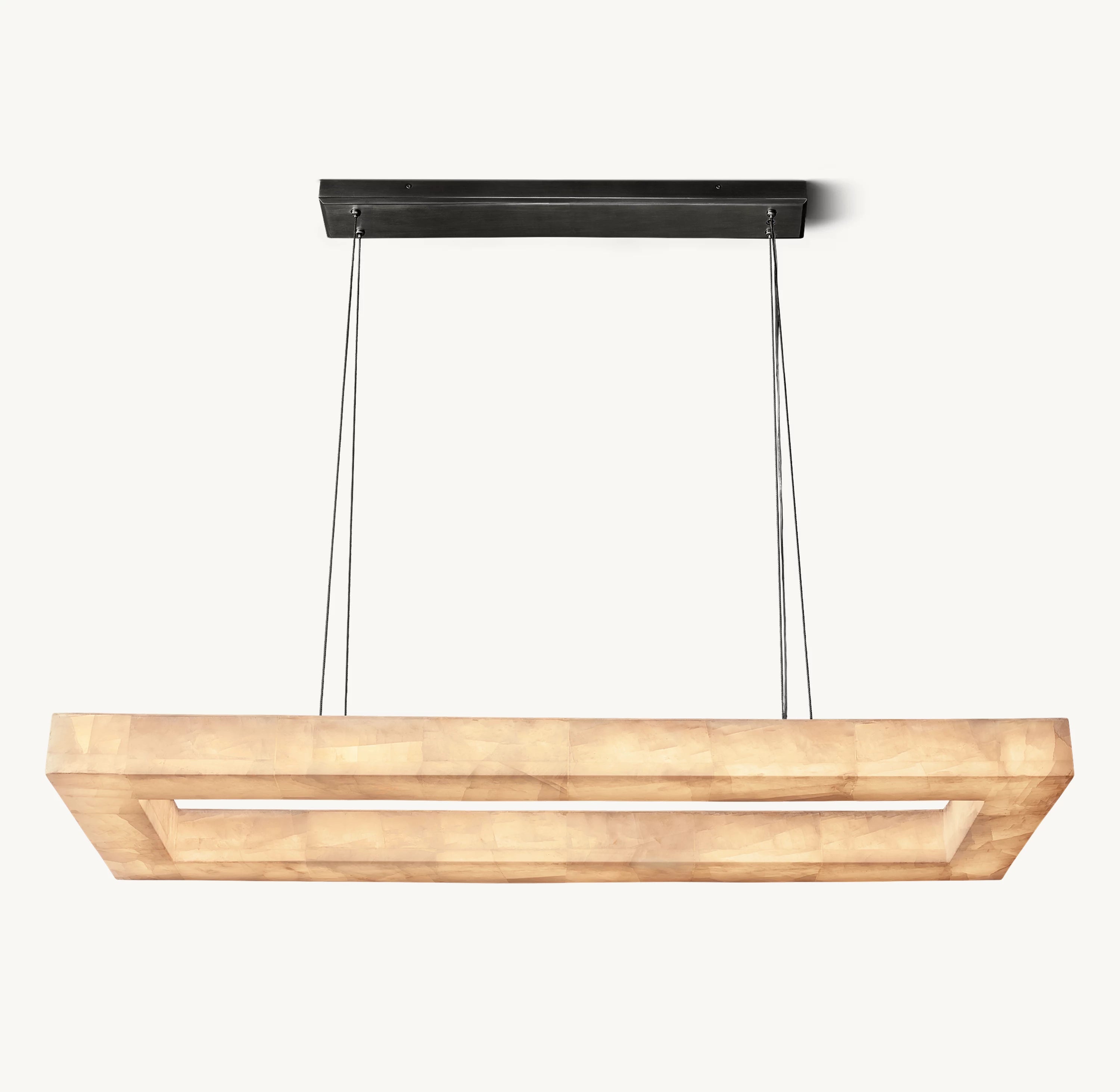 54 Inch Lueur Rectangular Alabaster Chandelier - Rivage