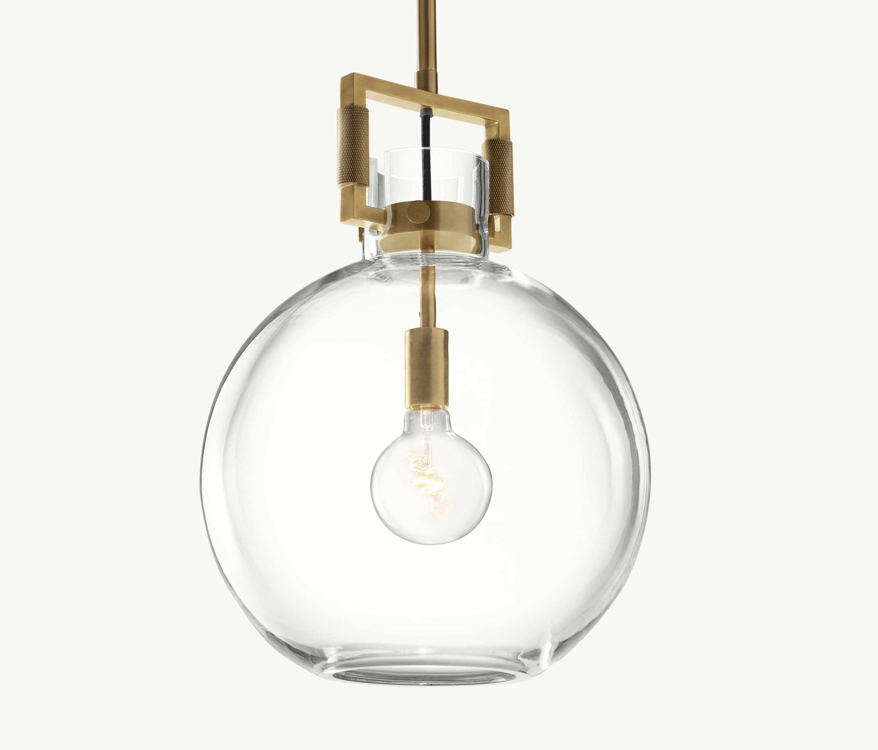 18 Inch Clear Glass Globe Pendant Light - Machinist