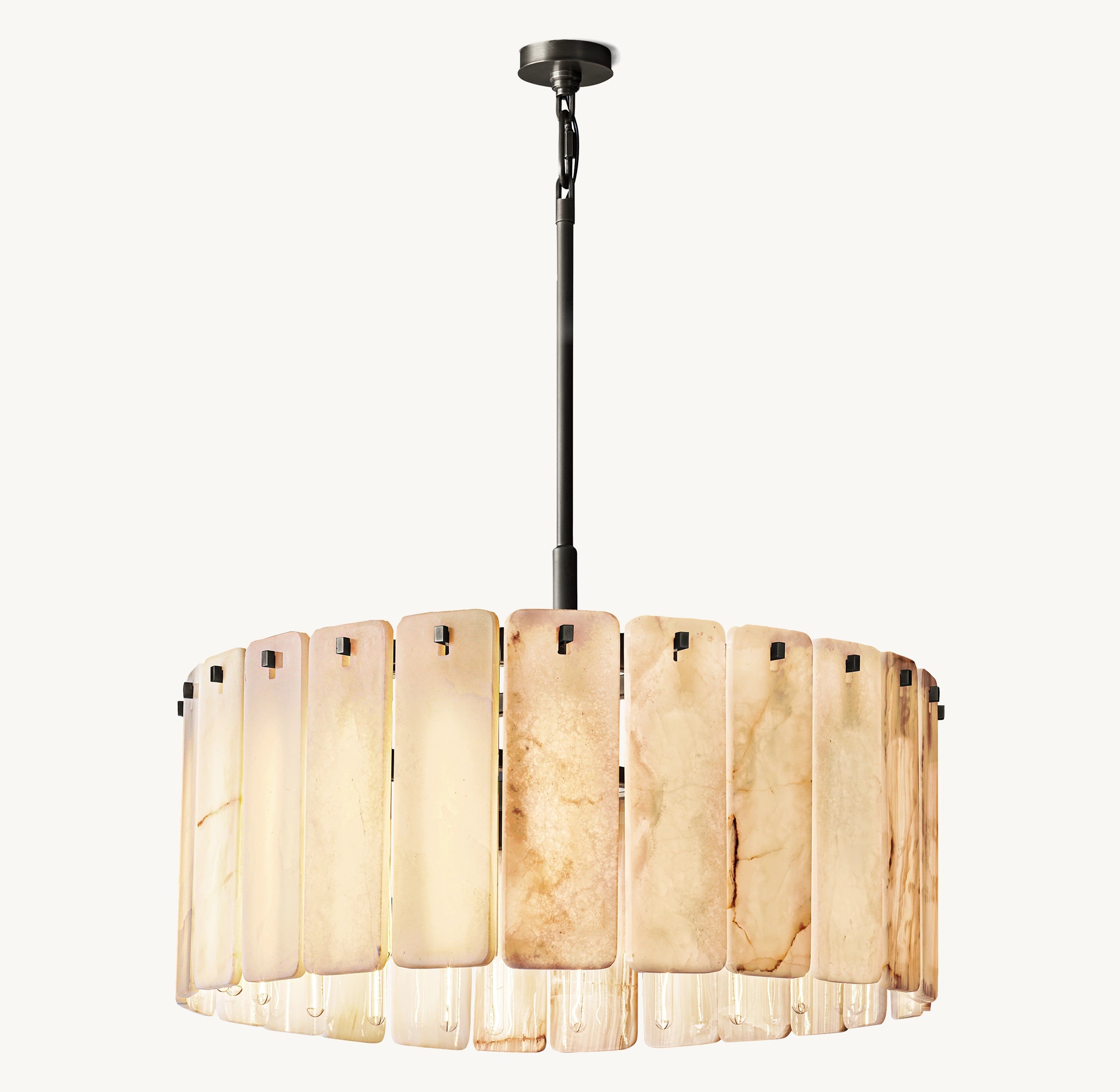 36 Inch Alabaster Round Chandelier - Calamette