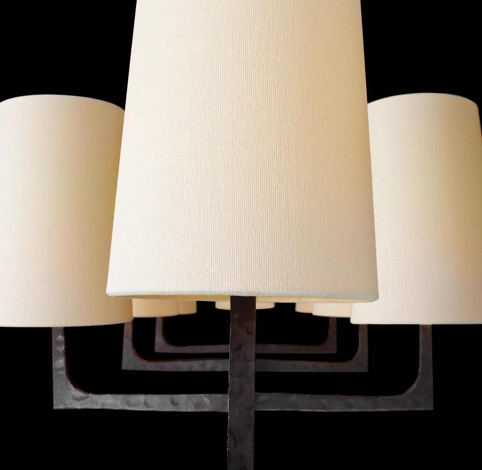 54 Inch Shaded Hammered Metal Linear Chandelier – Wright