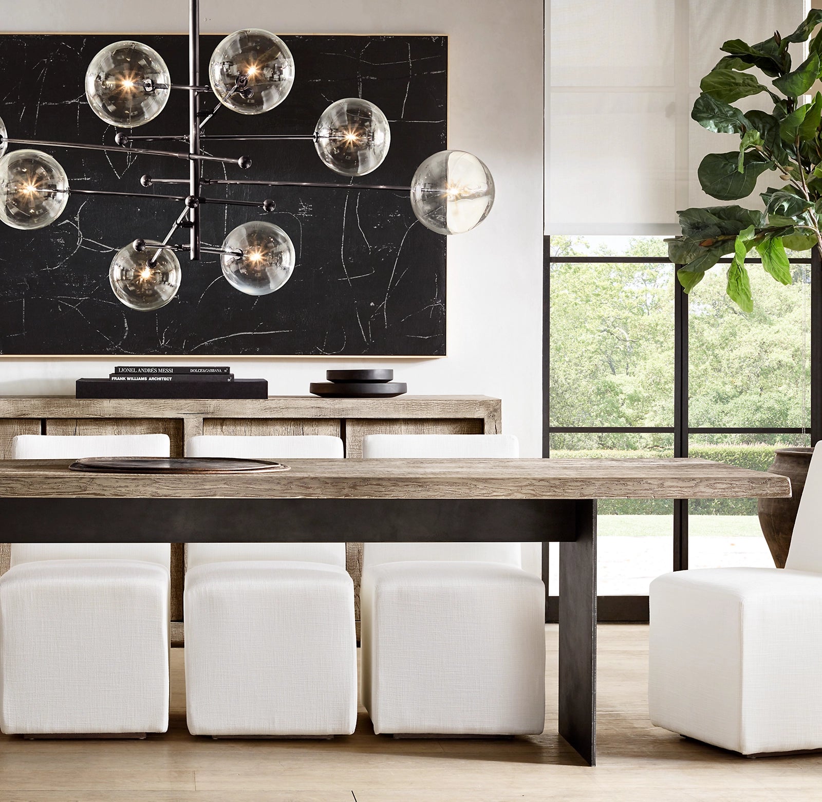 55 Inch Sputnik Globe Glass Chandelier - Mobile