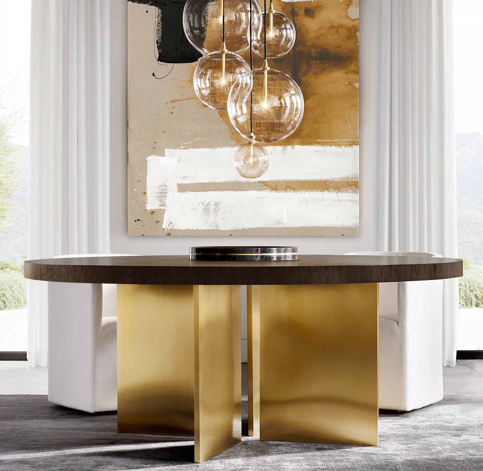 28 Inch Blown Glass Globe Cluster Chandelier - Mobile
