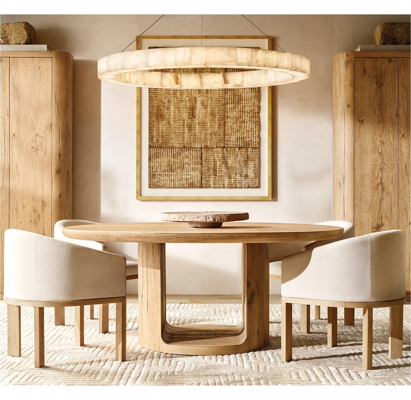 60 Inch Lueur Round Alabaster Chandelier - Rivage