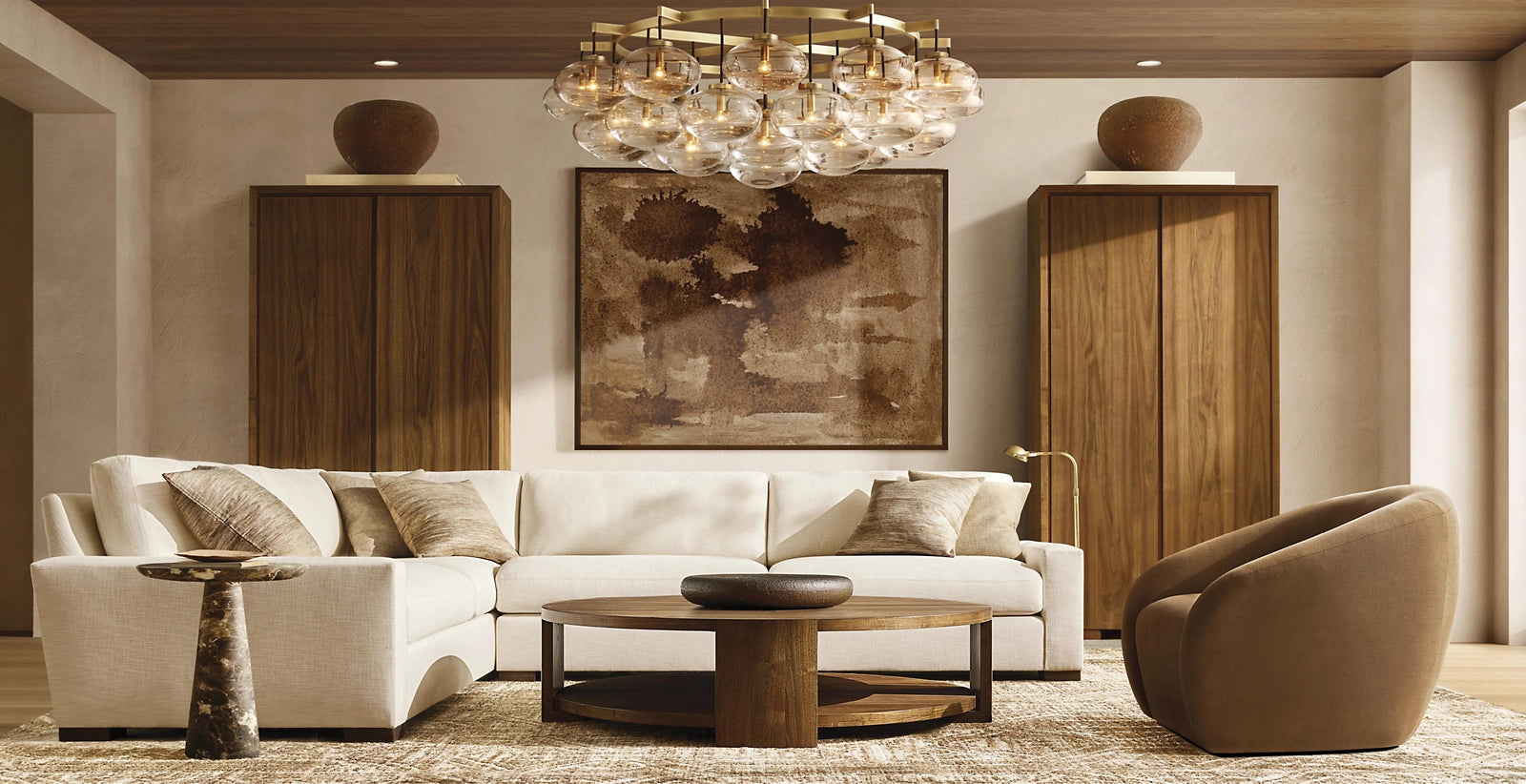 60 Inch Glass Bubble Round Chandelier - Cabrette