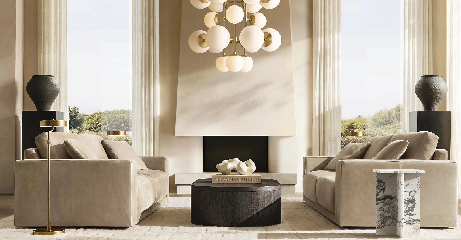 31 Inch Alabaster Bubble Chandelier - Cirque