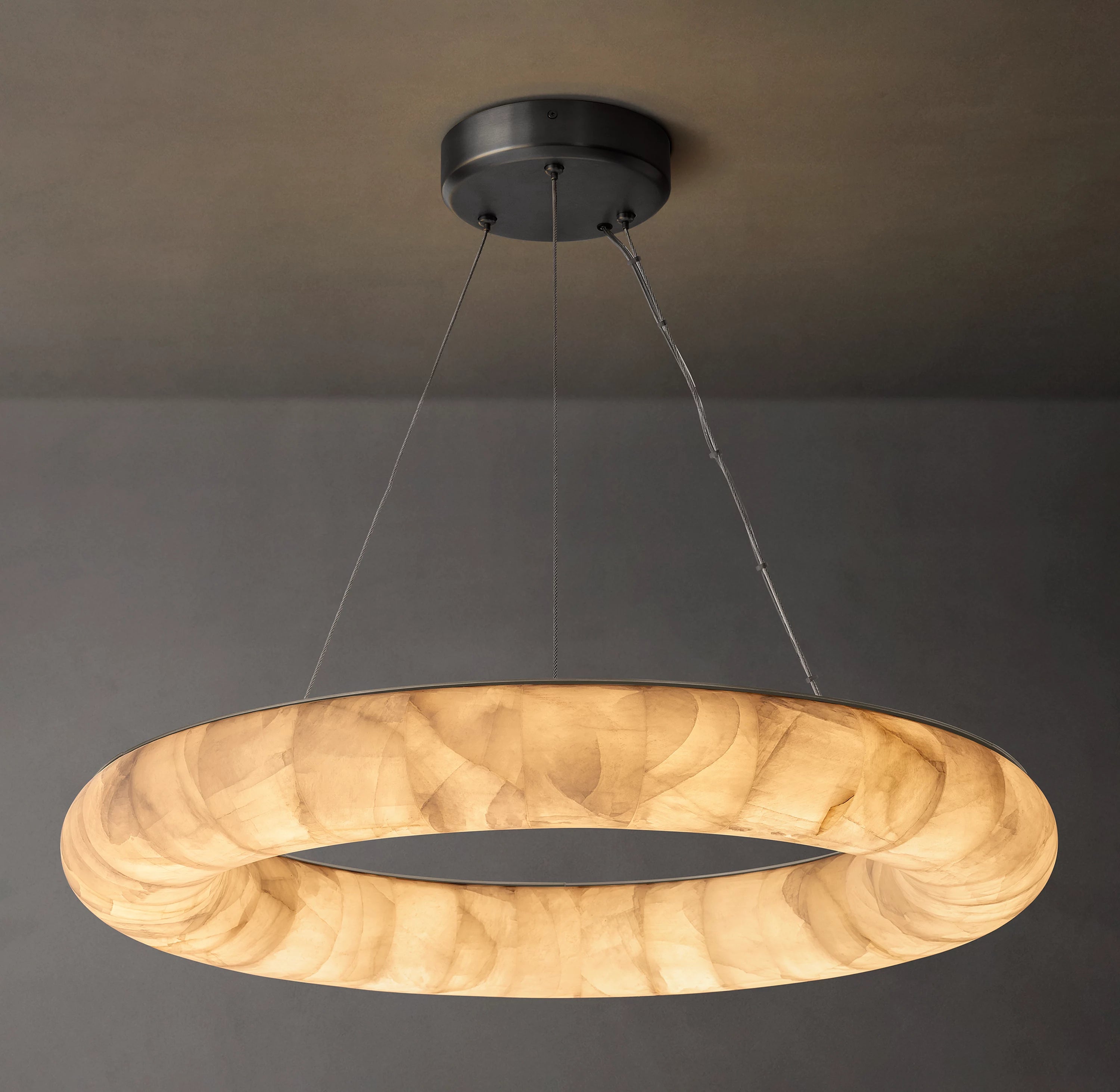 31 Inch Lisse Ring Alabaster Chandelier - Rivage