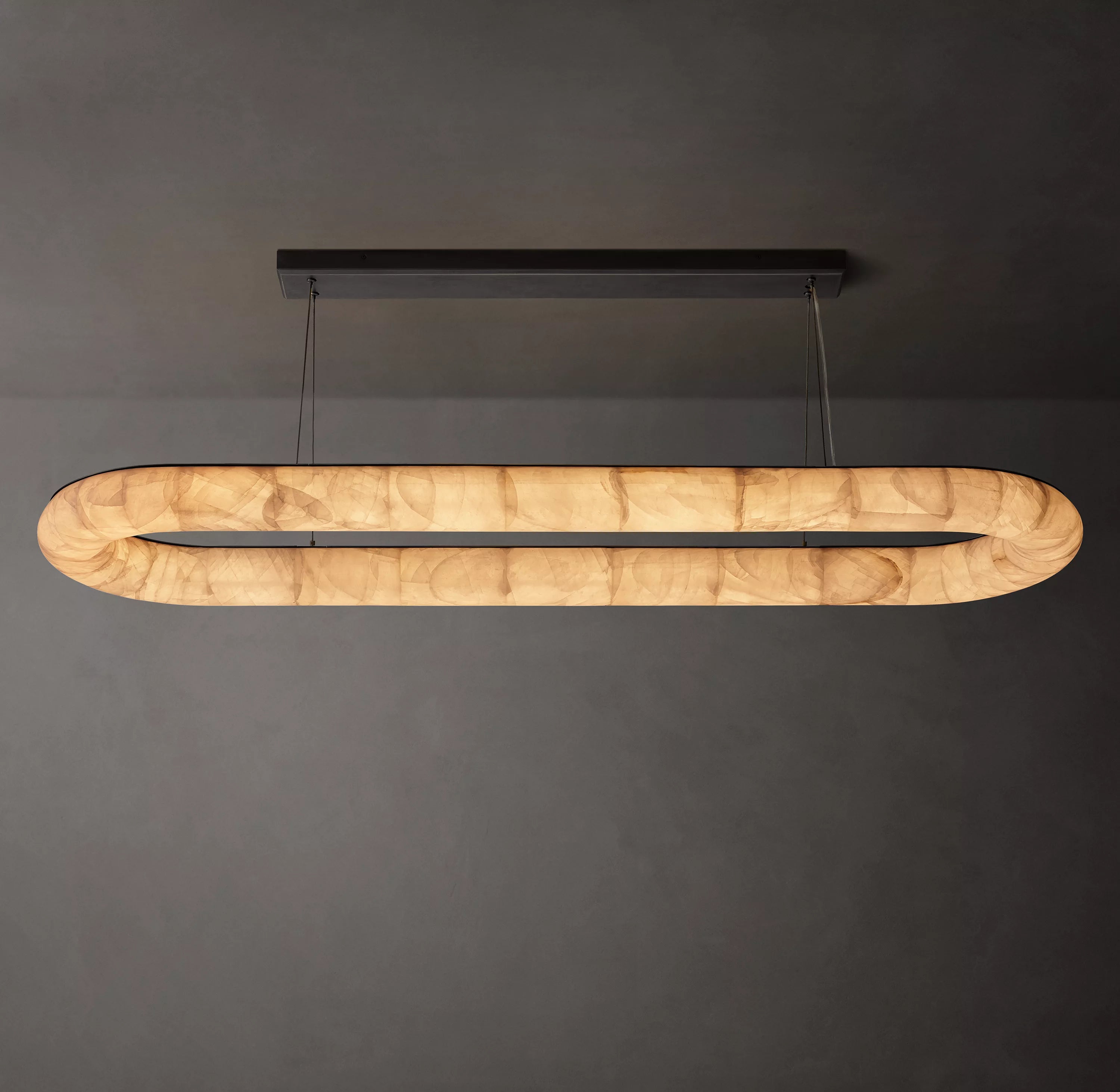 74 Inch Lisse Oval Alabaster Chandelier - Rivage