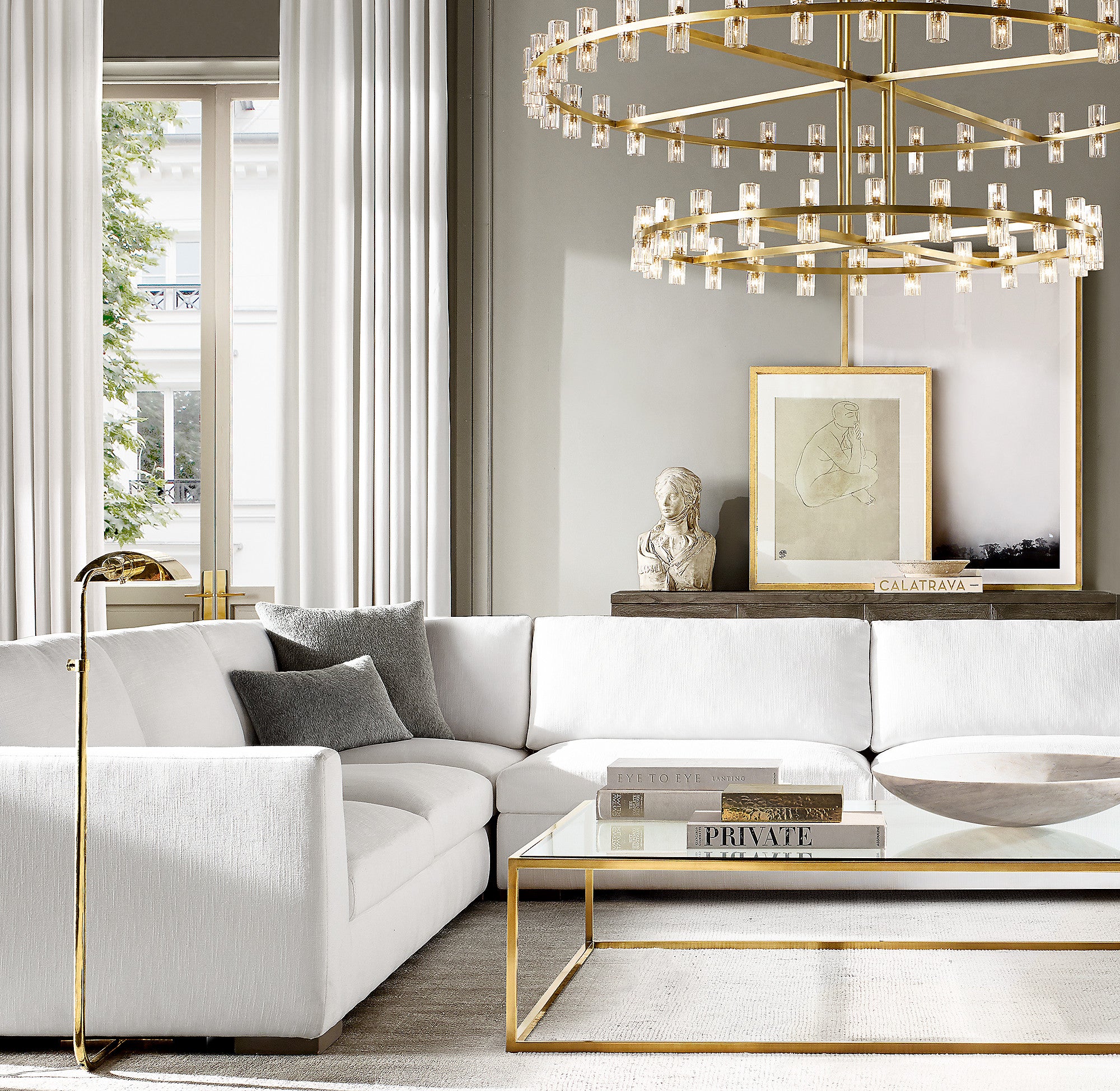 60 Inch Hexagonal Crystal Tiered Chandelier – Arcachon