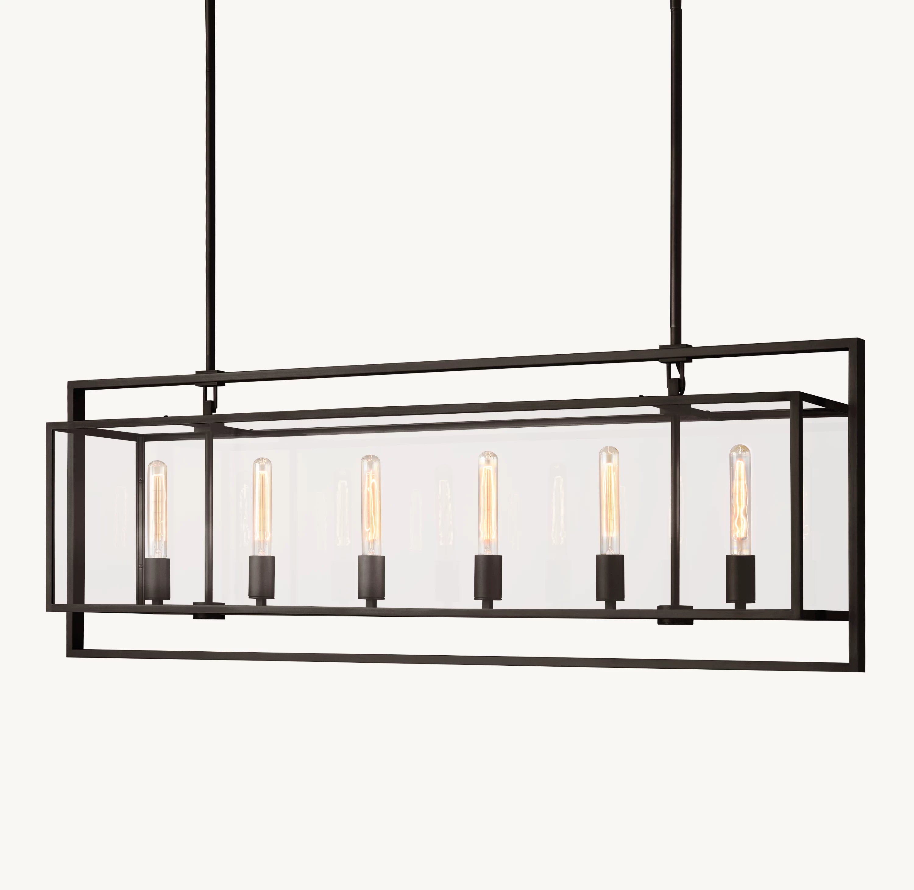54 Inch Glass Rectangular Chandelier - Beckman