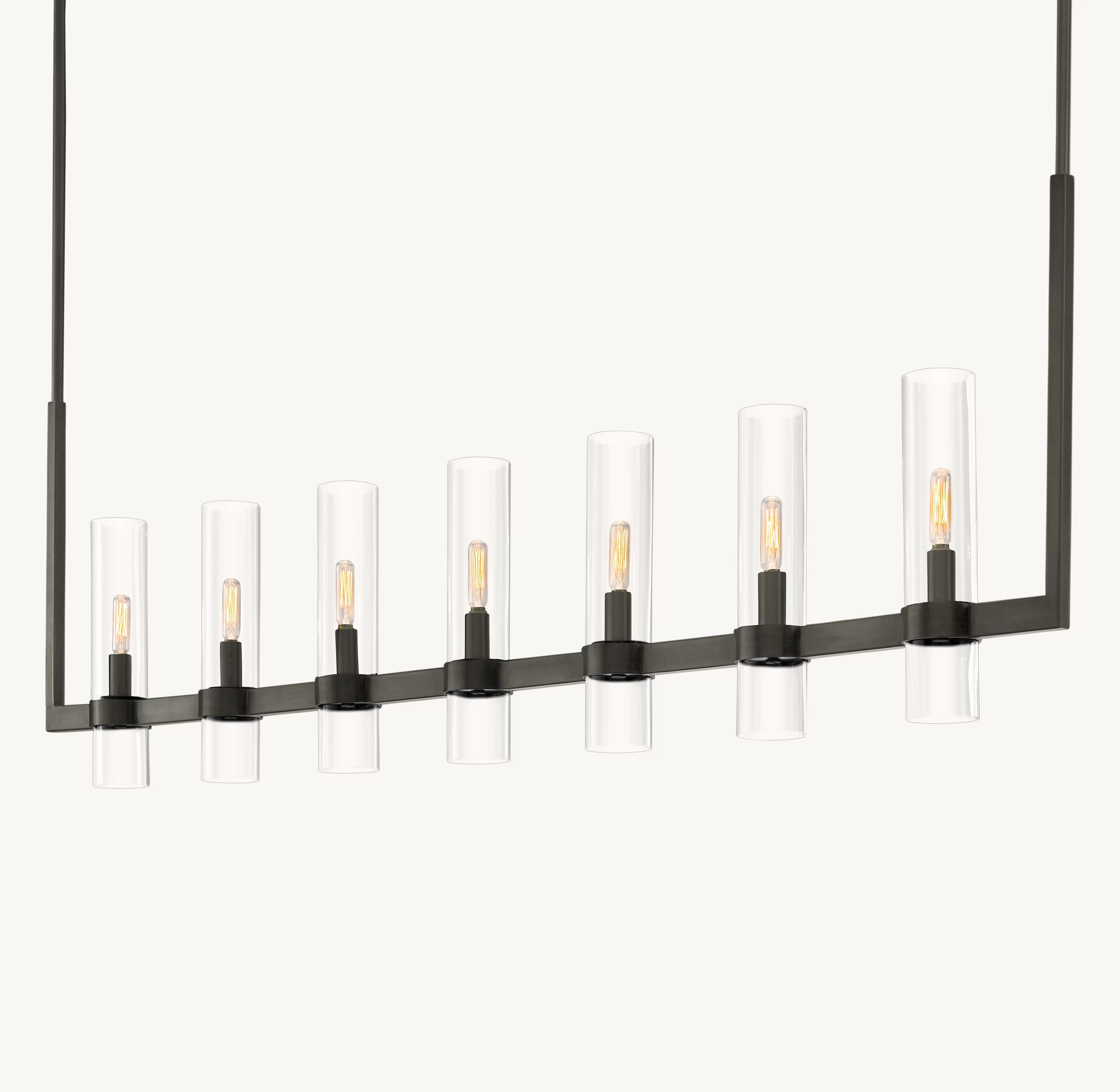 54 Inch Cylindrical Glass Candle Linear Chandelier - Ravelle