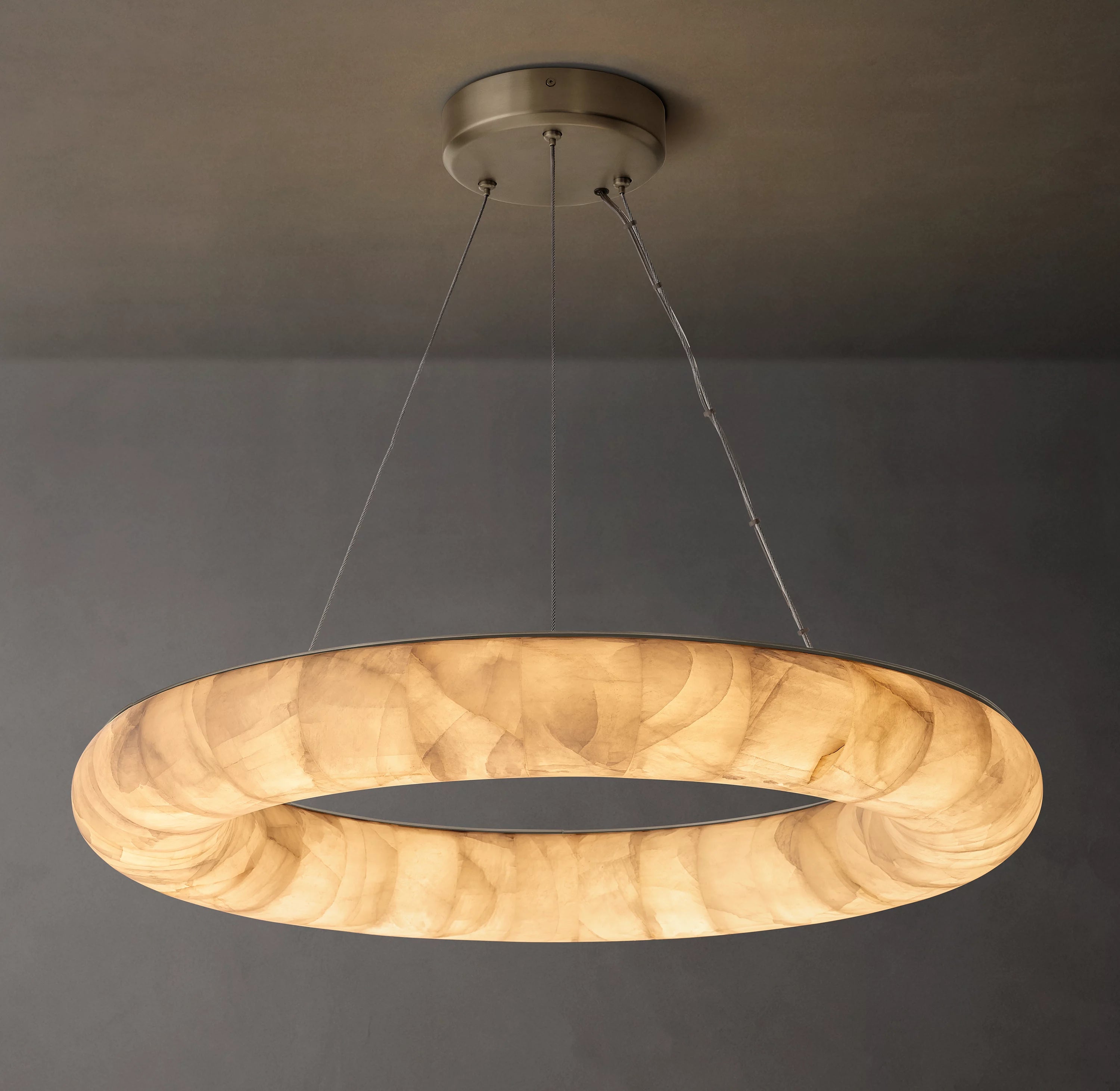 31 Inch Lisse Ring Alabaster Chandelier - Rivage