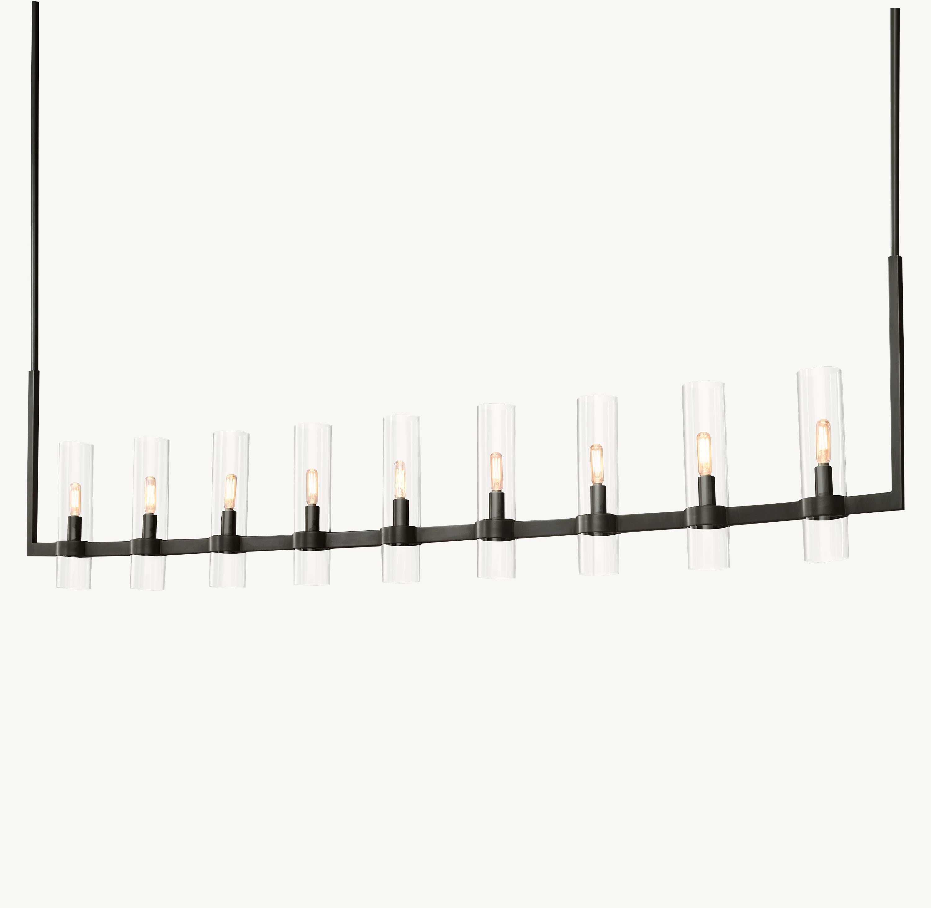 69 Inch Cylindrical Glass Candle Linear Chandelier - Ravelle