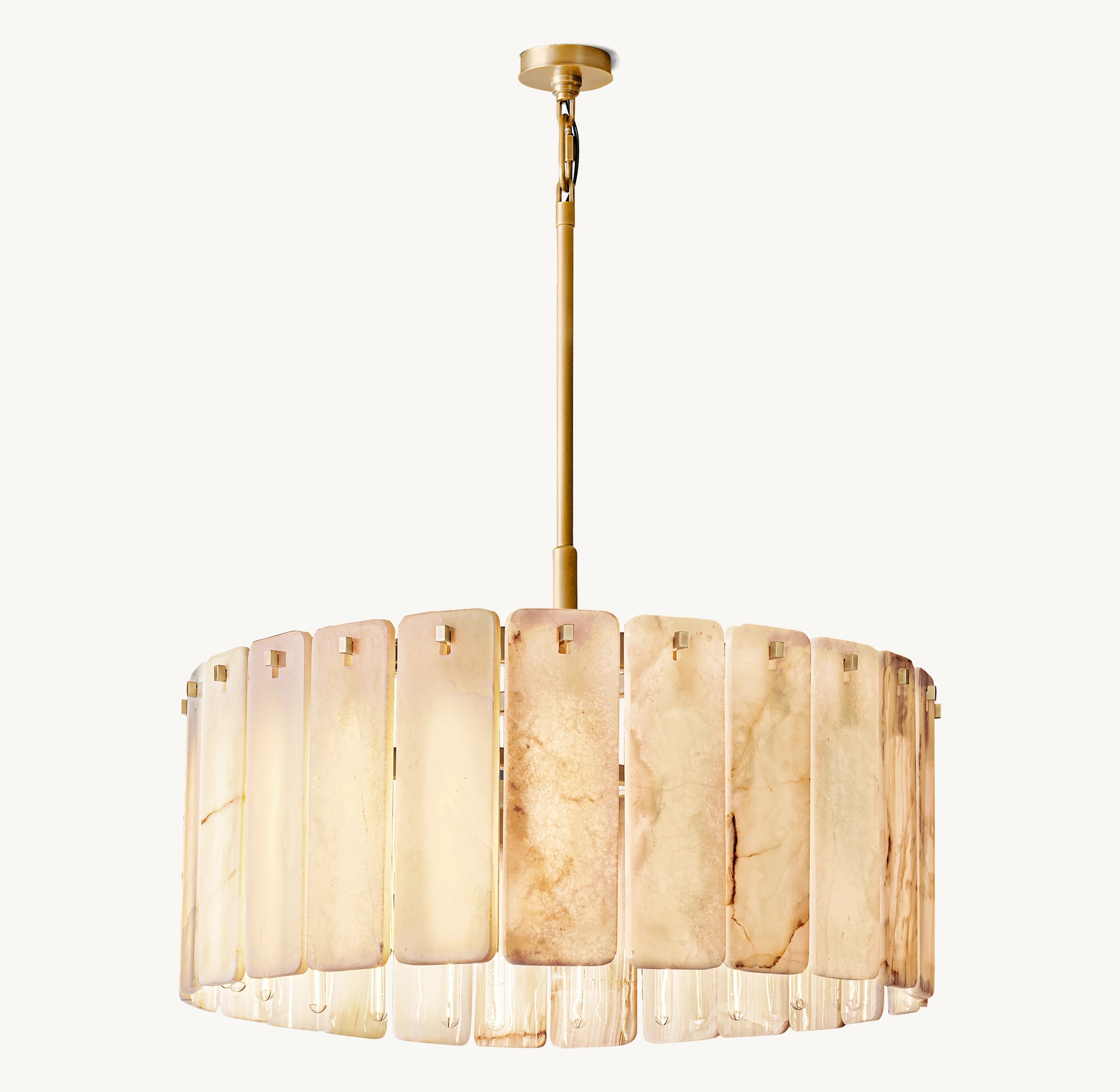 36 Inch Alabaster Round Chandelier - Calamette