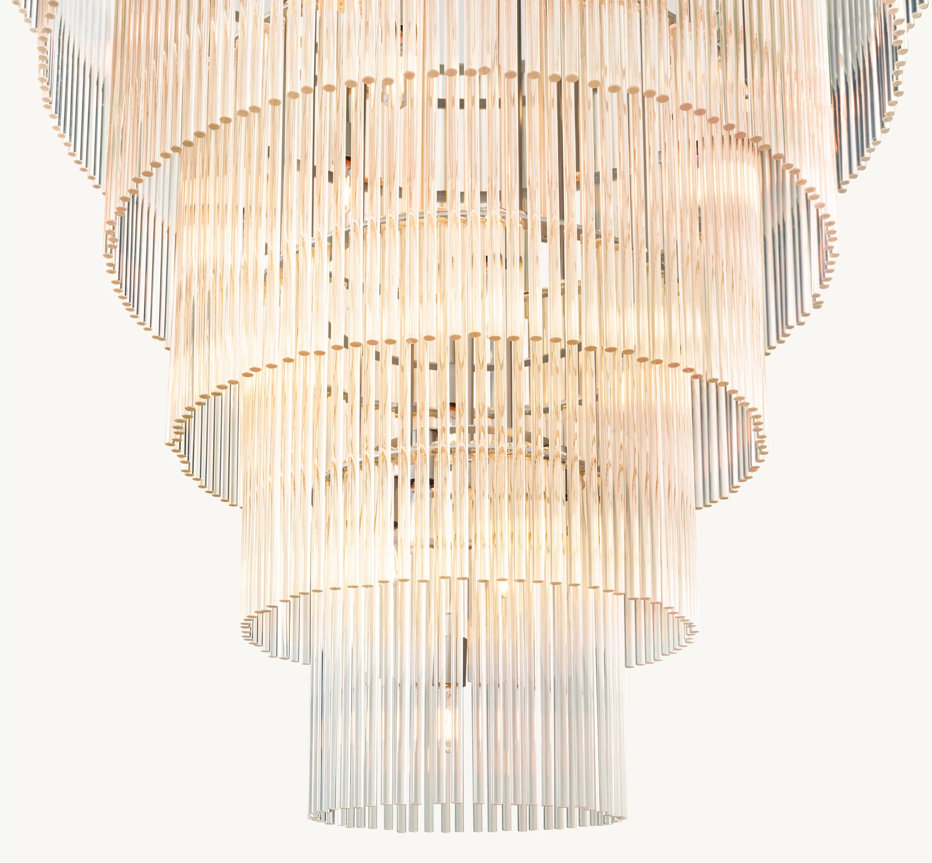 36 Inch Crystal Rod Tiered Chandelier - Amadeo