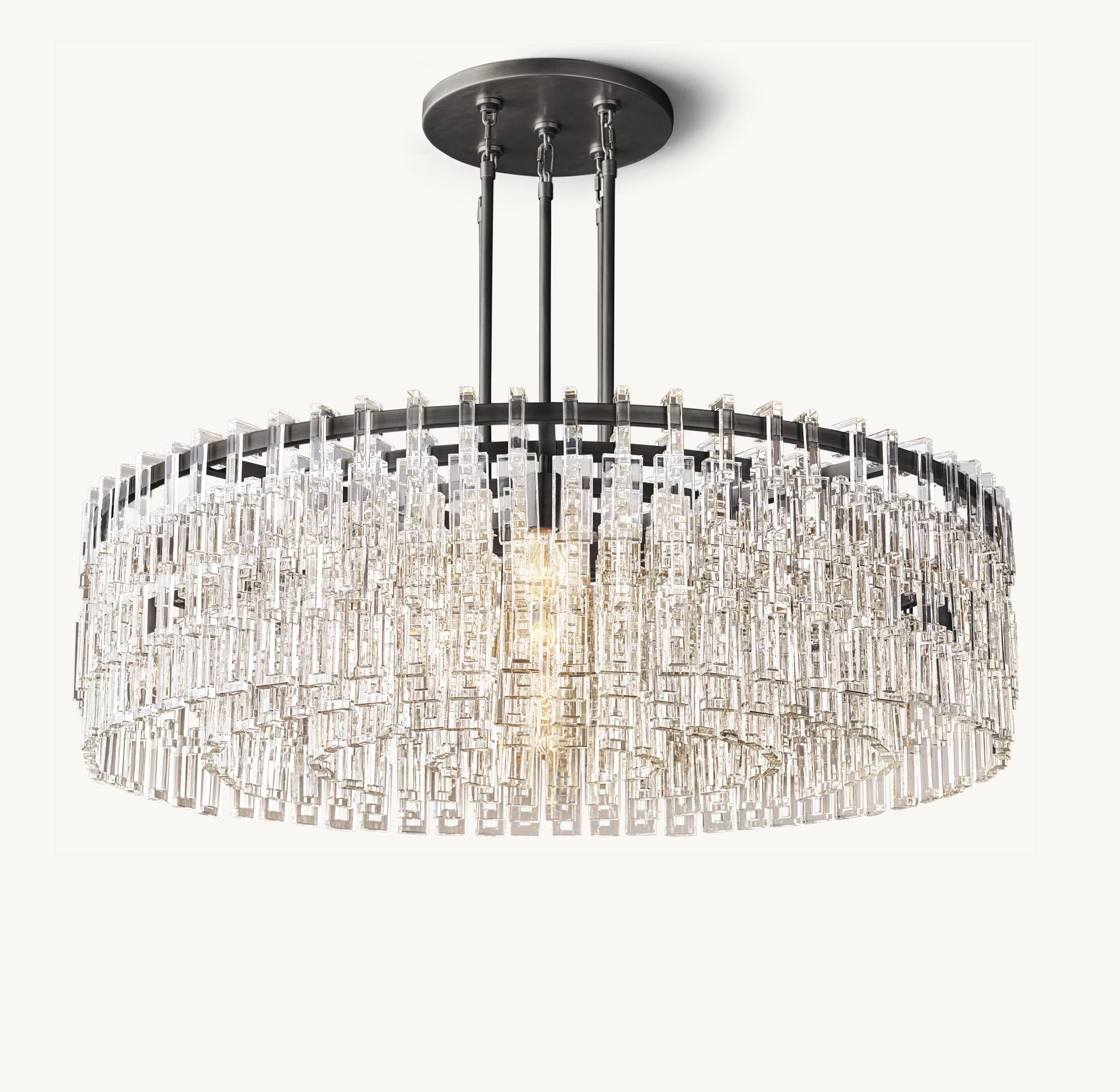 48 Inch Cascading Chain Crystal Round Chandelier - Marignan