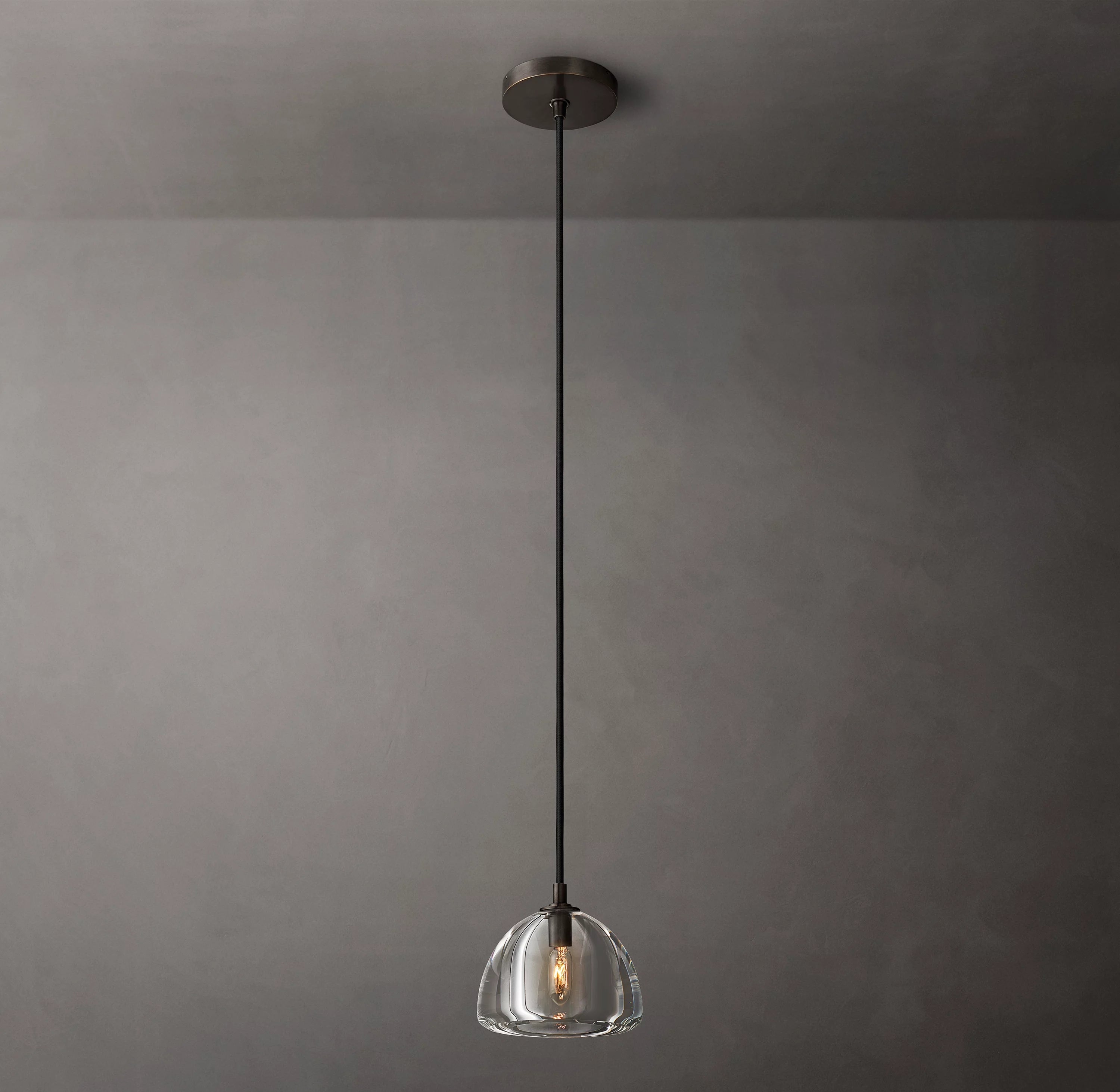 7 Inch Crystal Pendant Light - Hemisphere