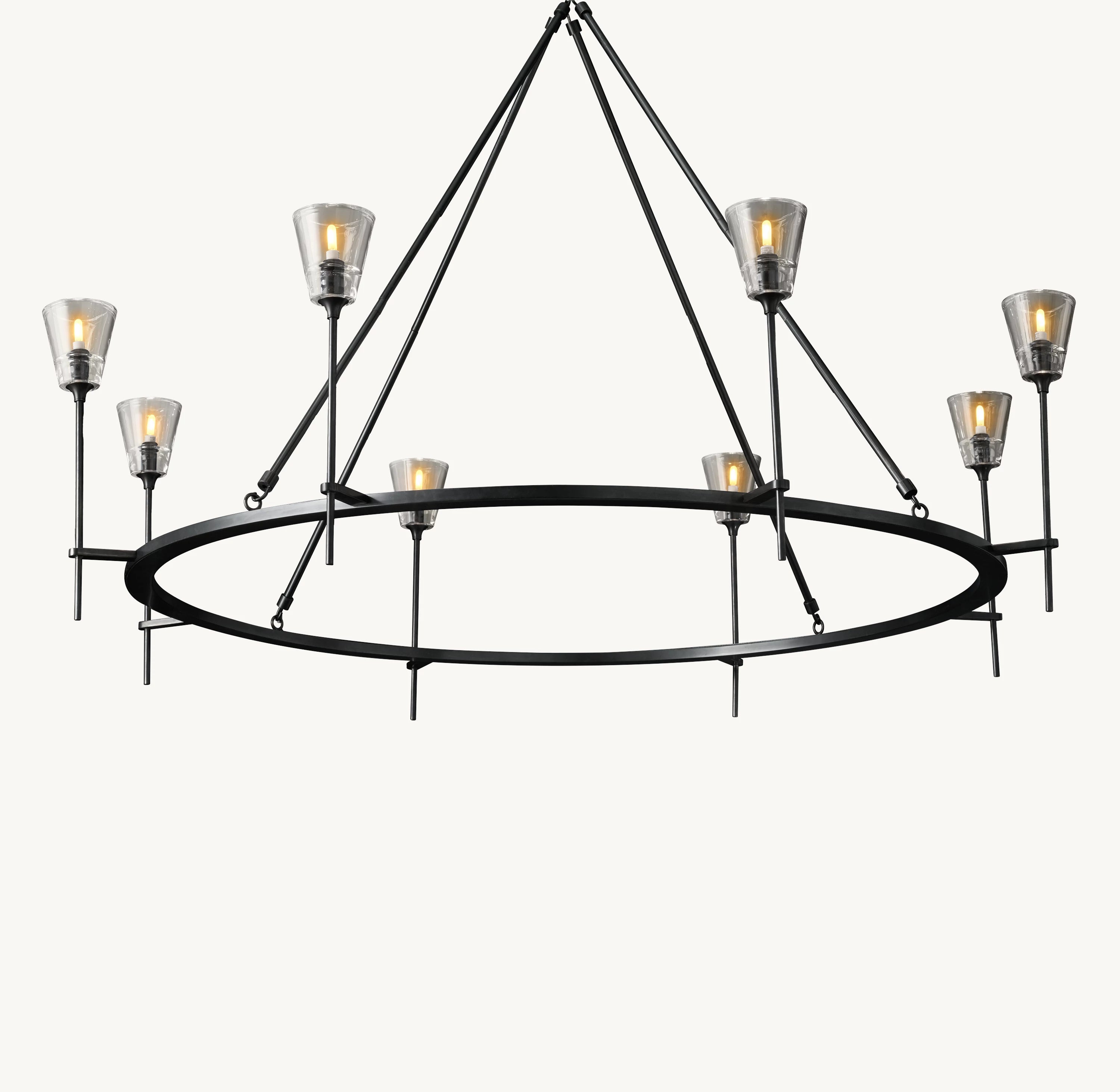 58 Inch Torch Round Chandelier - Verre