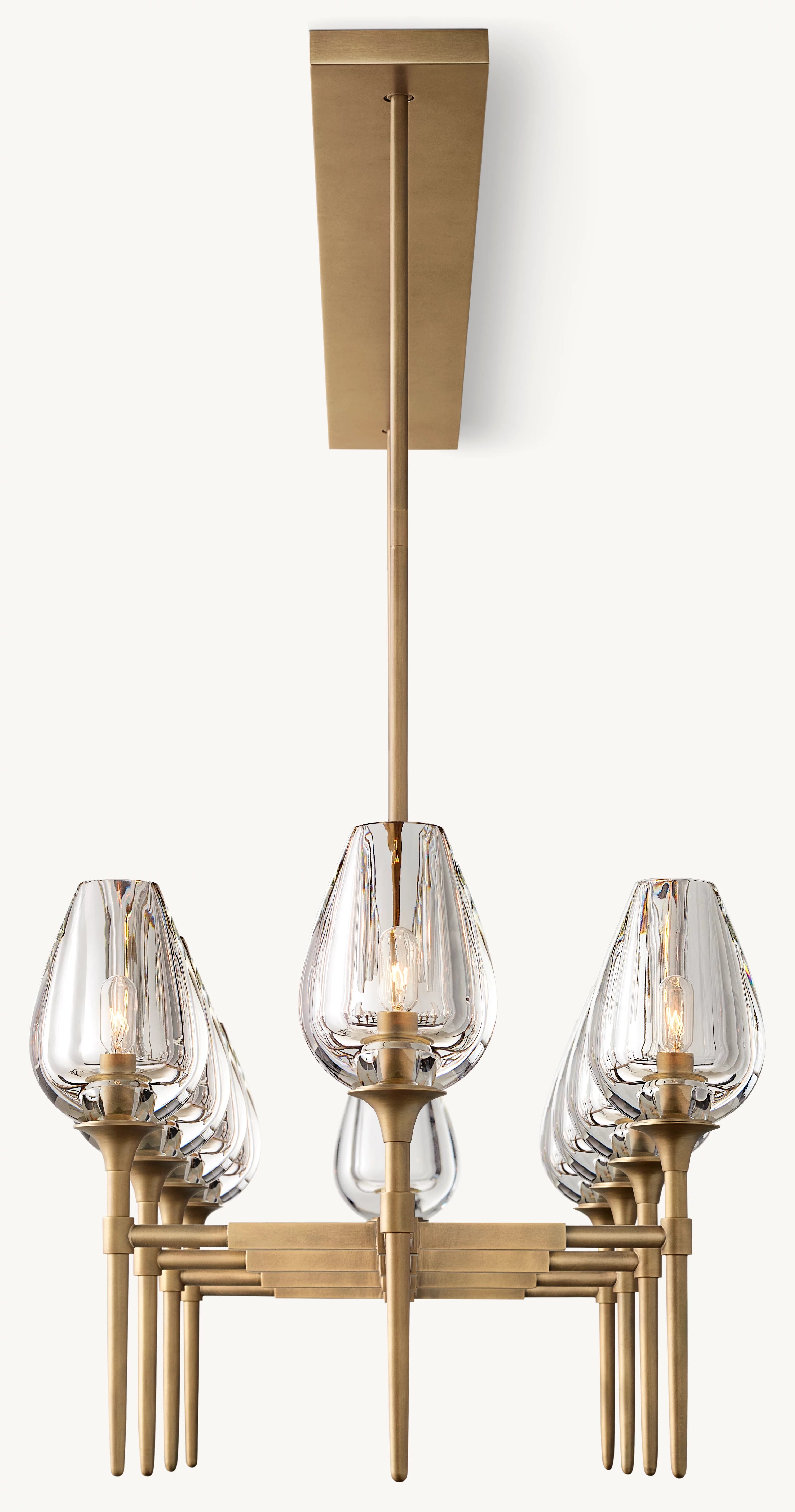65 Inch Torchiere Crystal Linear Chandelier - Tulip