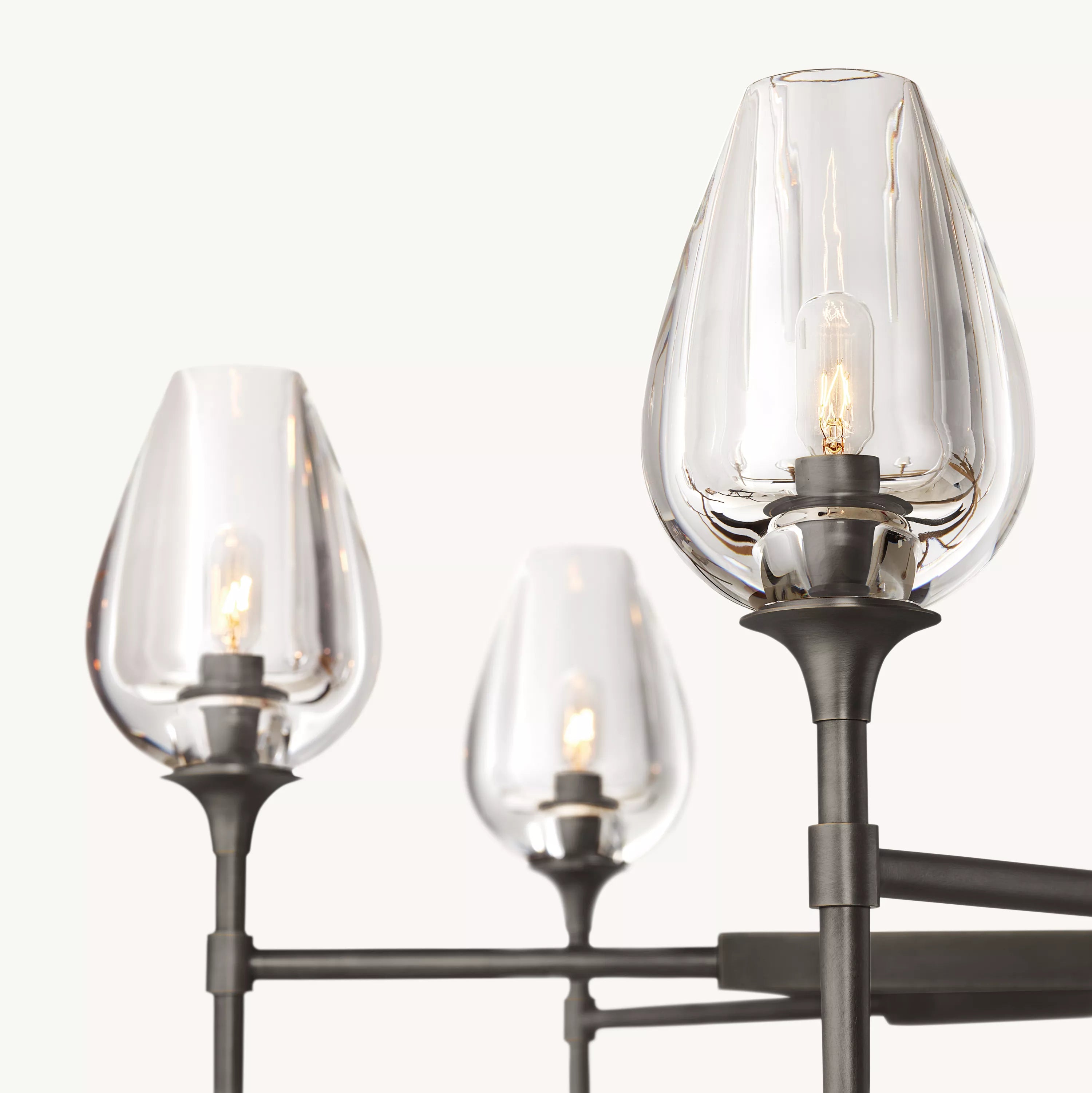 27 Inch Torchiere Crystal Arm Chandelier - Tulip