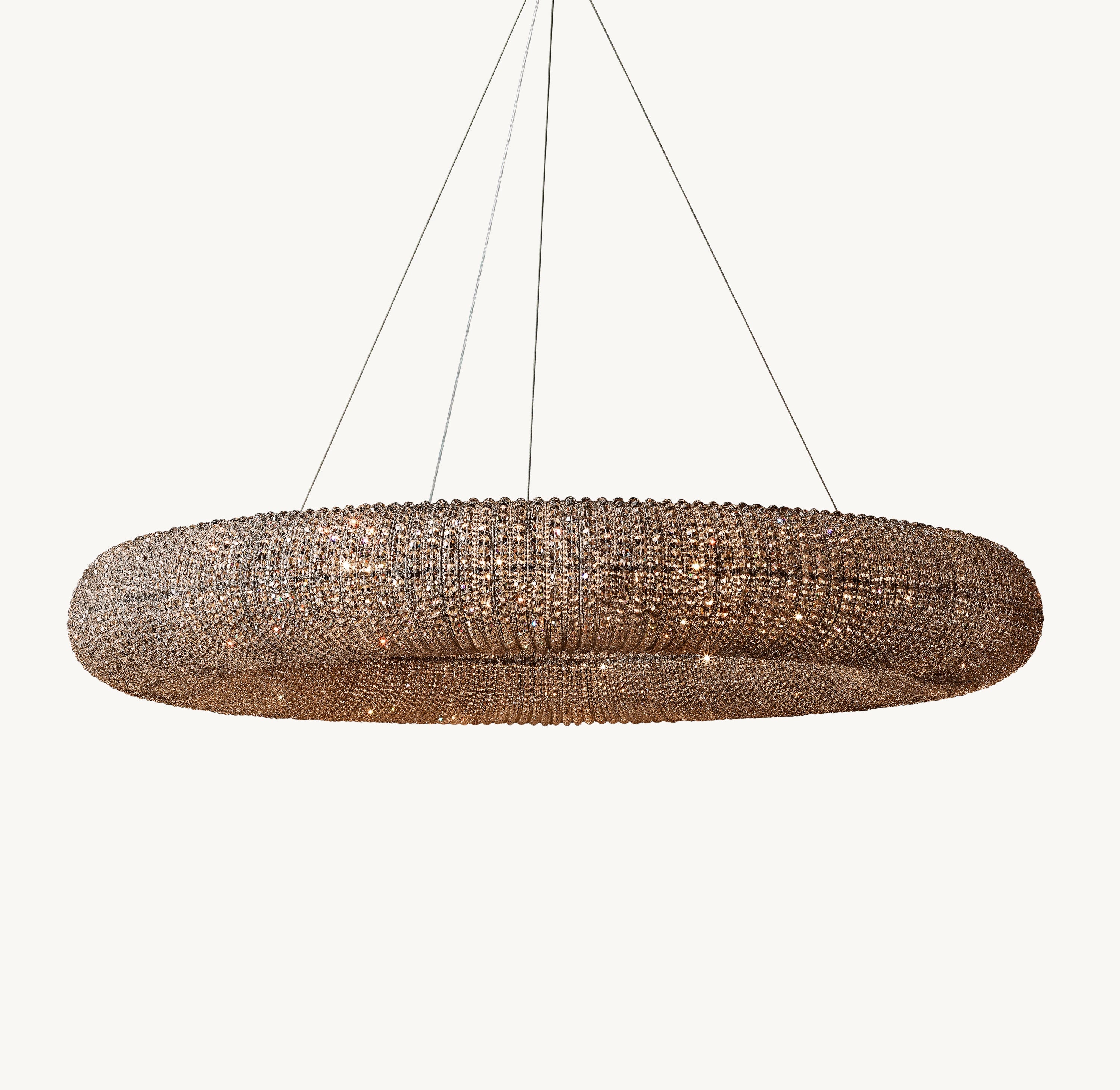 59 Inch Smoked Crystal Bead Round Chandelier - Halo