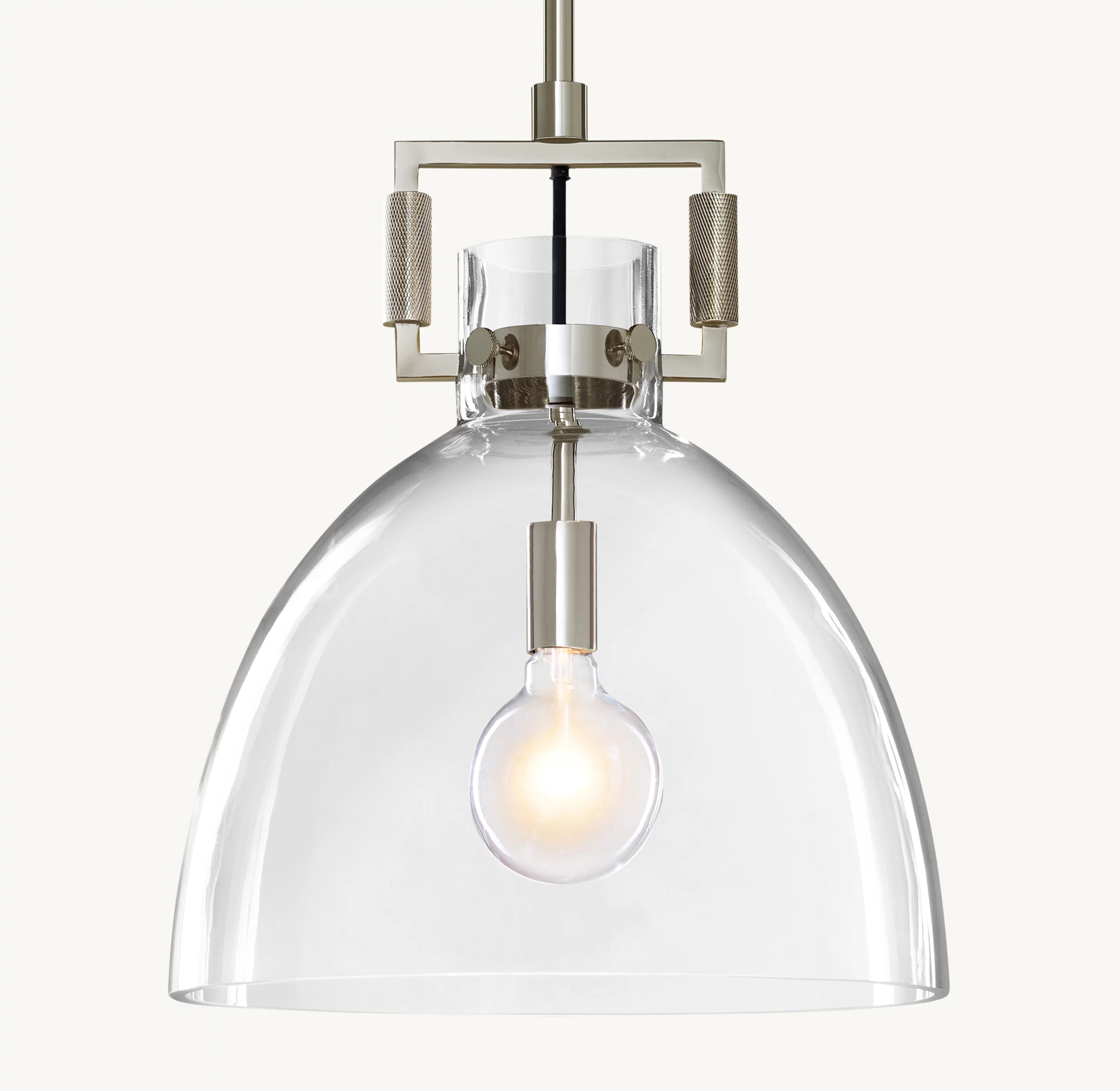 18 Inch Clear Glass Dome Pendant Light - Machinist