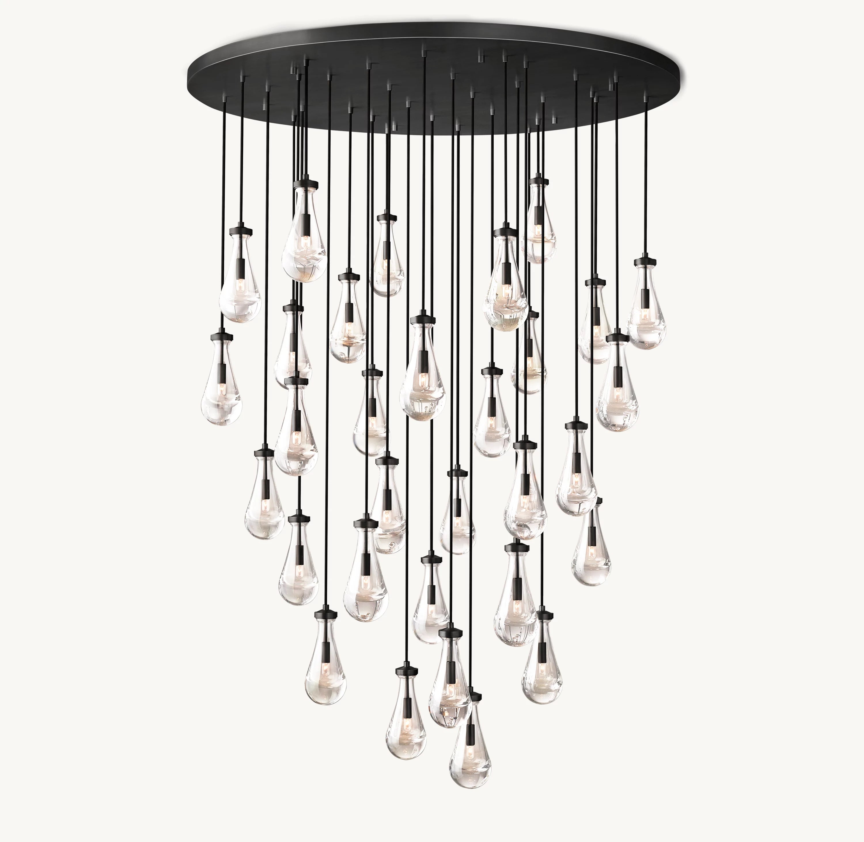 60 Inch Raindrop Glass Round Chandelier – Ava