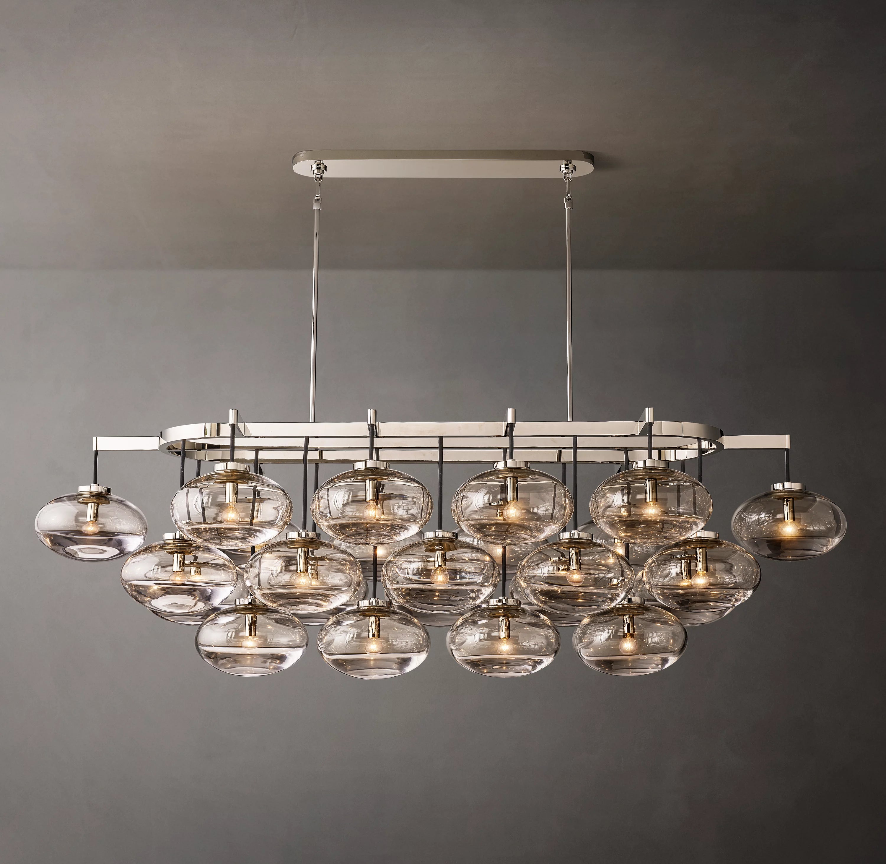 72 Inch Glass Bubble Oval Chandelier - Cabrette
