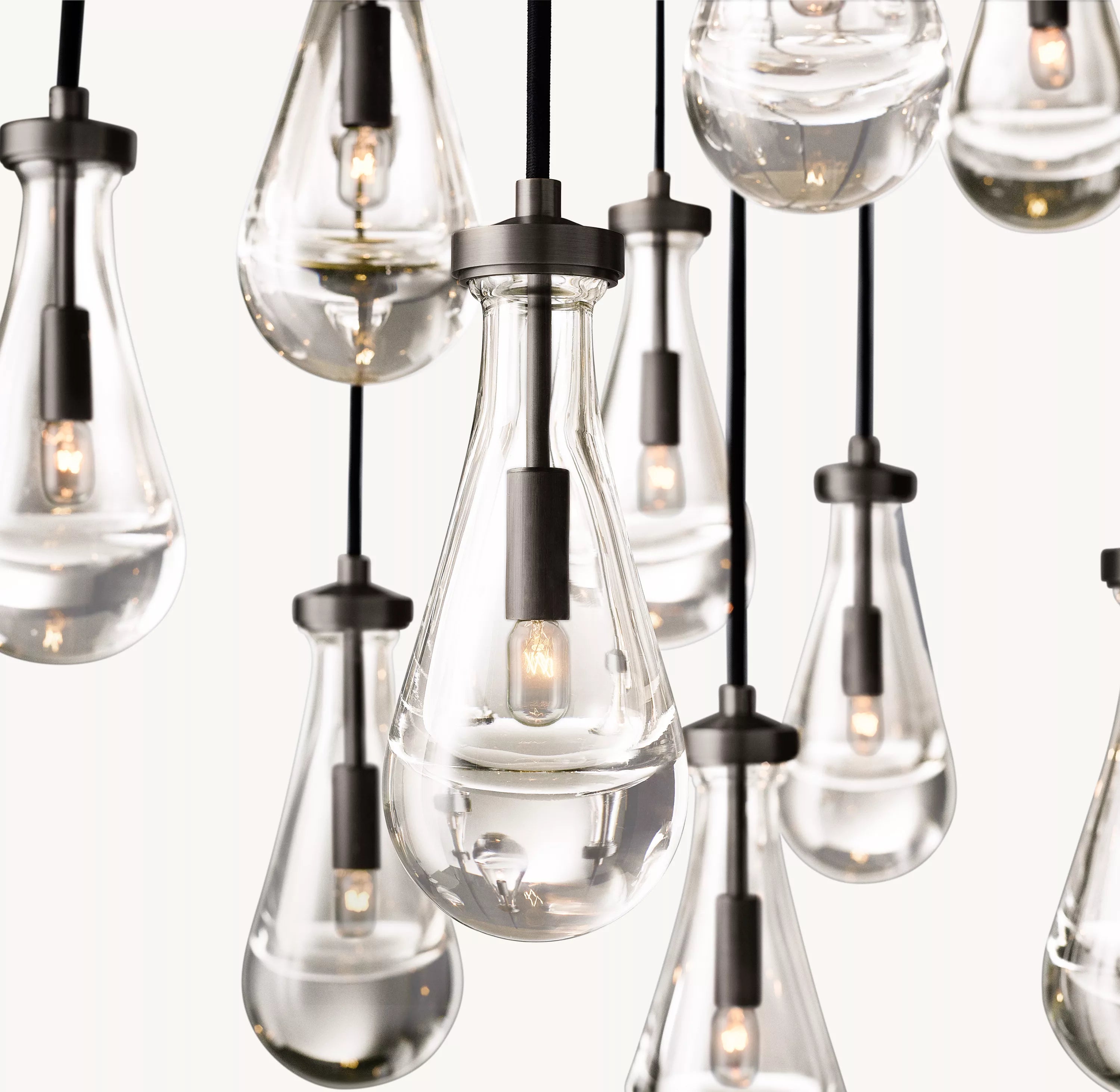 36 Inch Raindrop Glass Round Chandelier – Ava