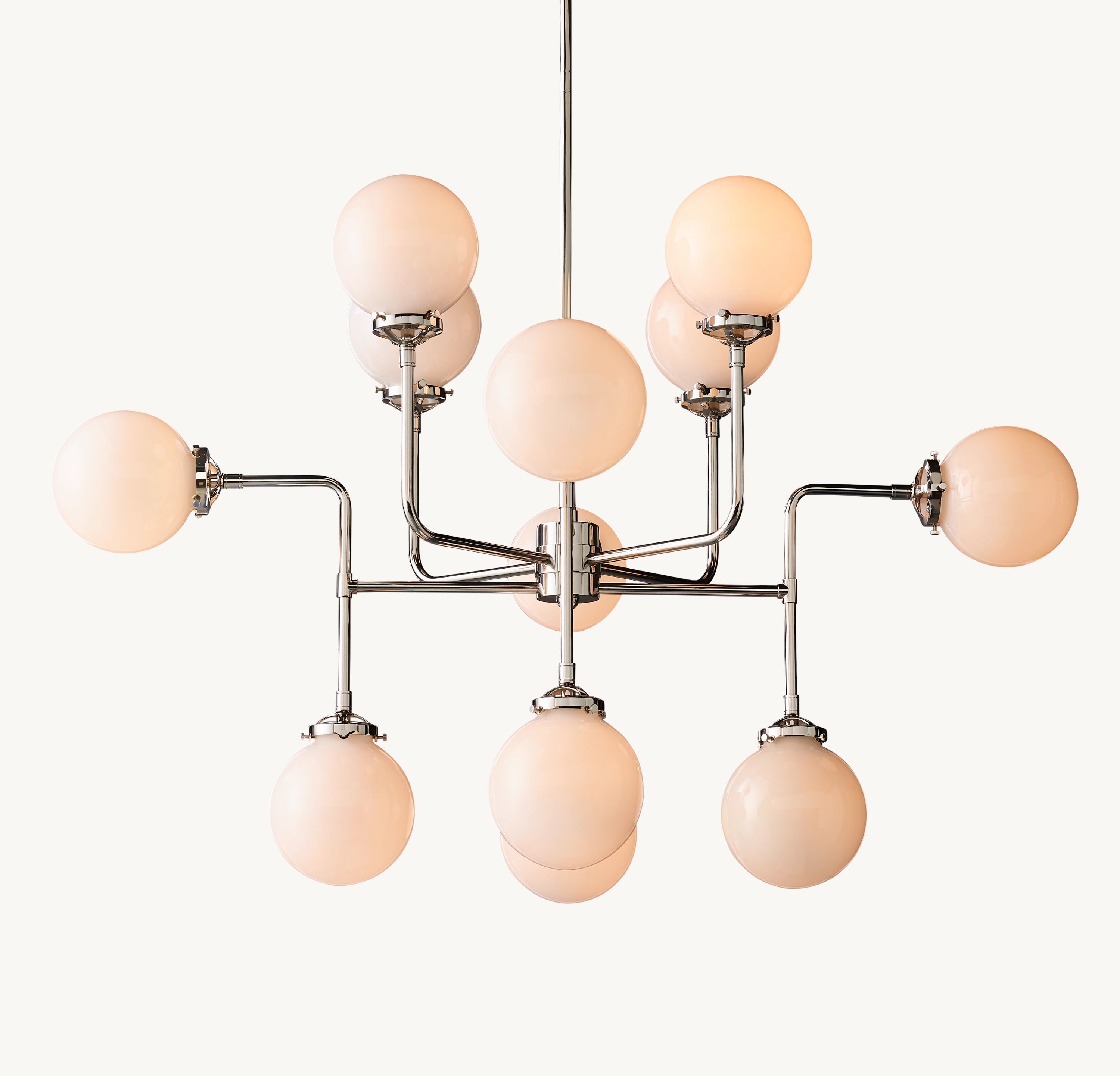 42 Inch Milk Glass Sputnik Globe Chandelier - Bistro