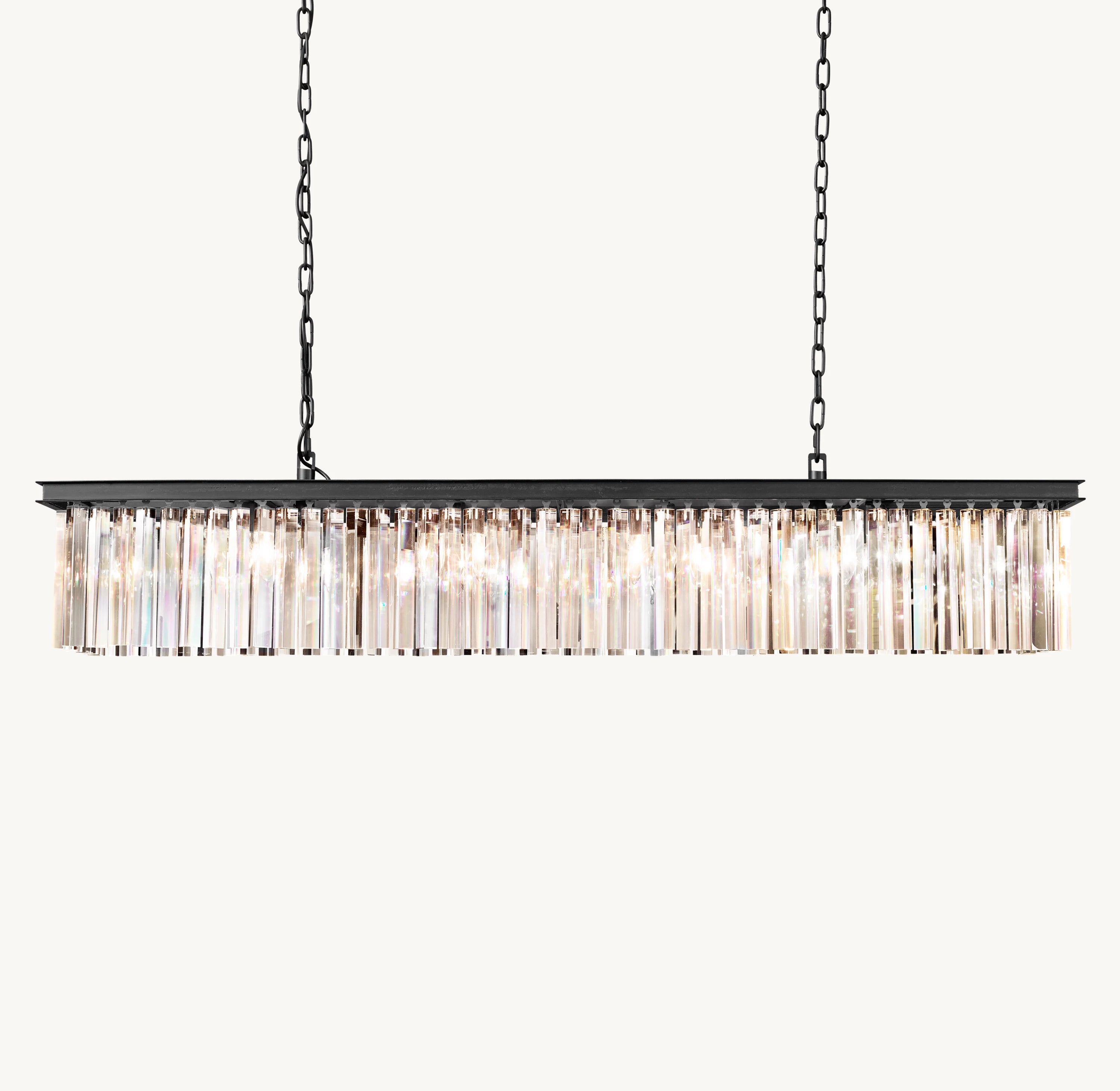 60 Inch Crystal Prism Rectangular Chandelier - Rhys