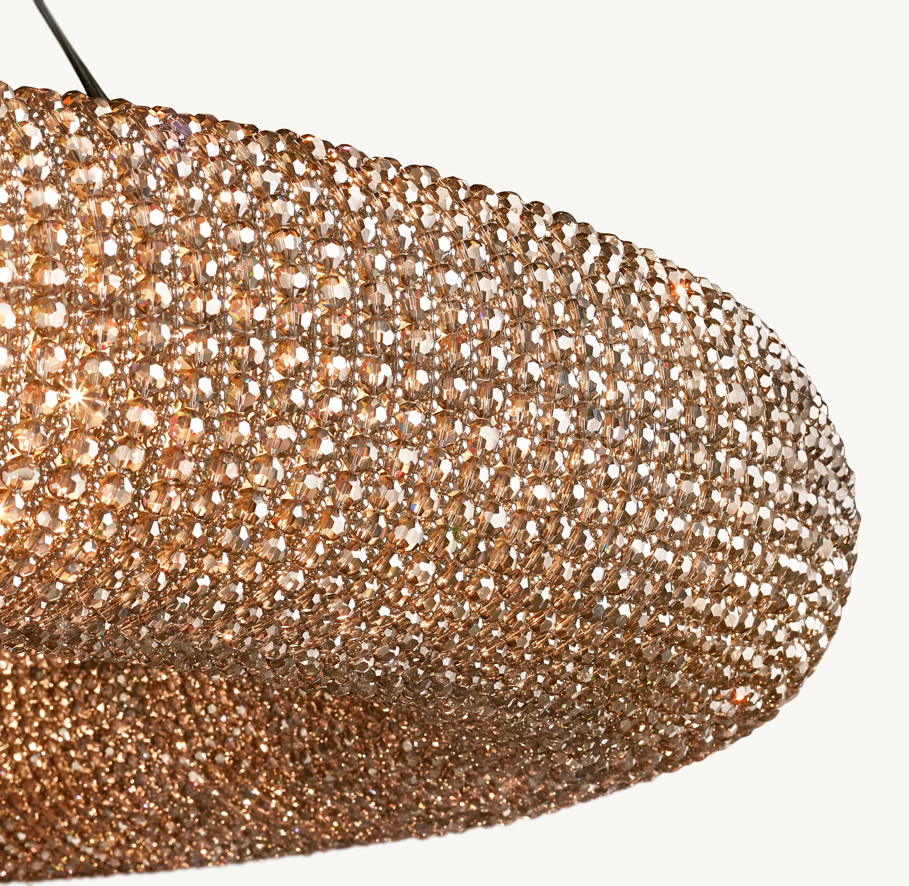 41 Inch Smoked Crystal Bead Round Chandelier - Halo