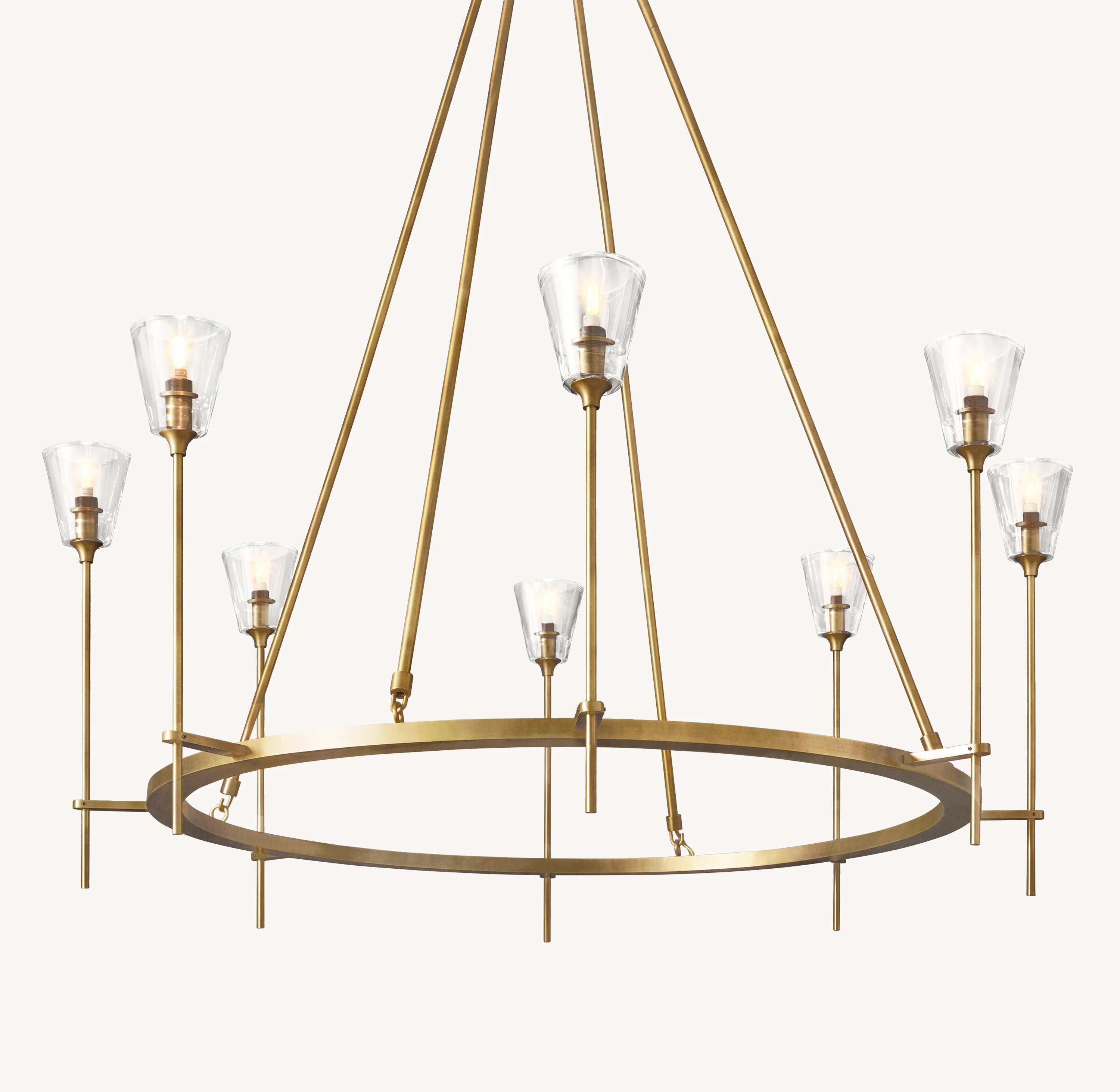 46 Inch Torch Round Chandelier - Verre