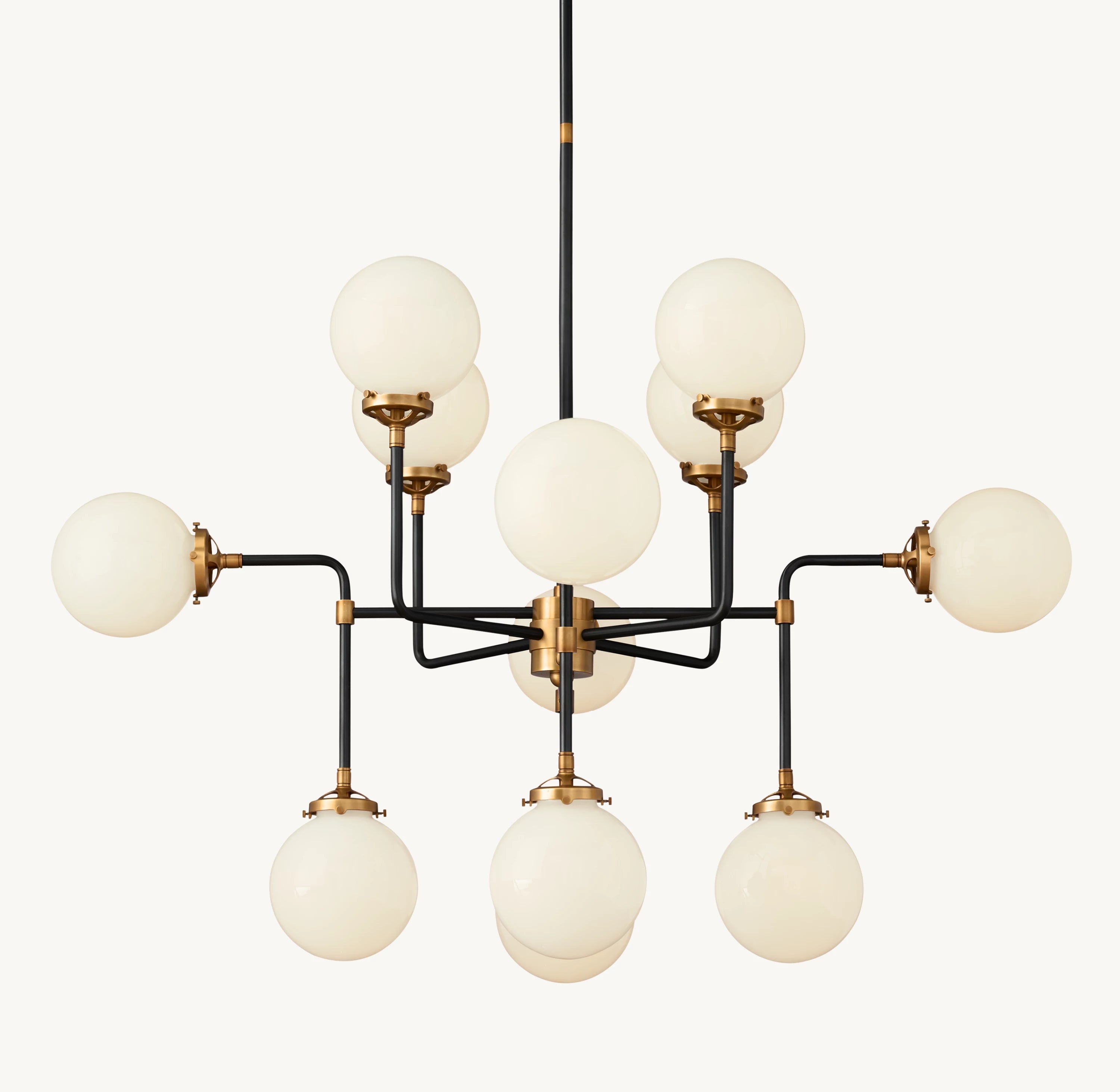 42 Inch Milk Glass Sputnik Globe Chandelier - Bistro