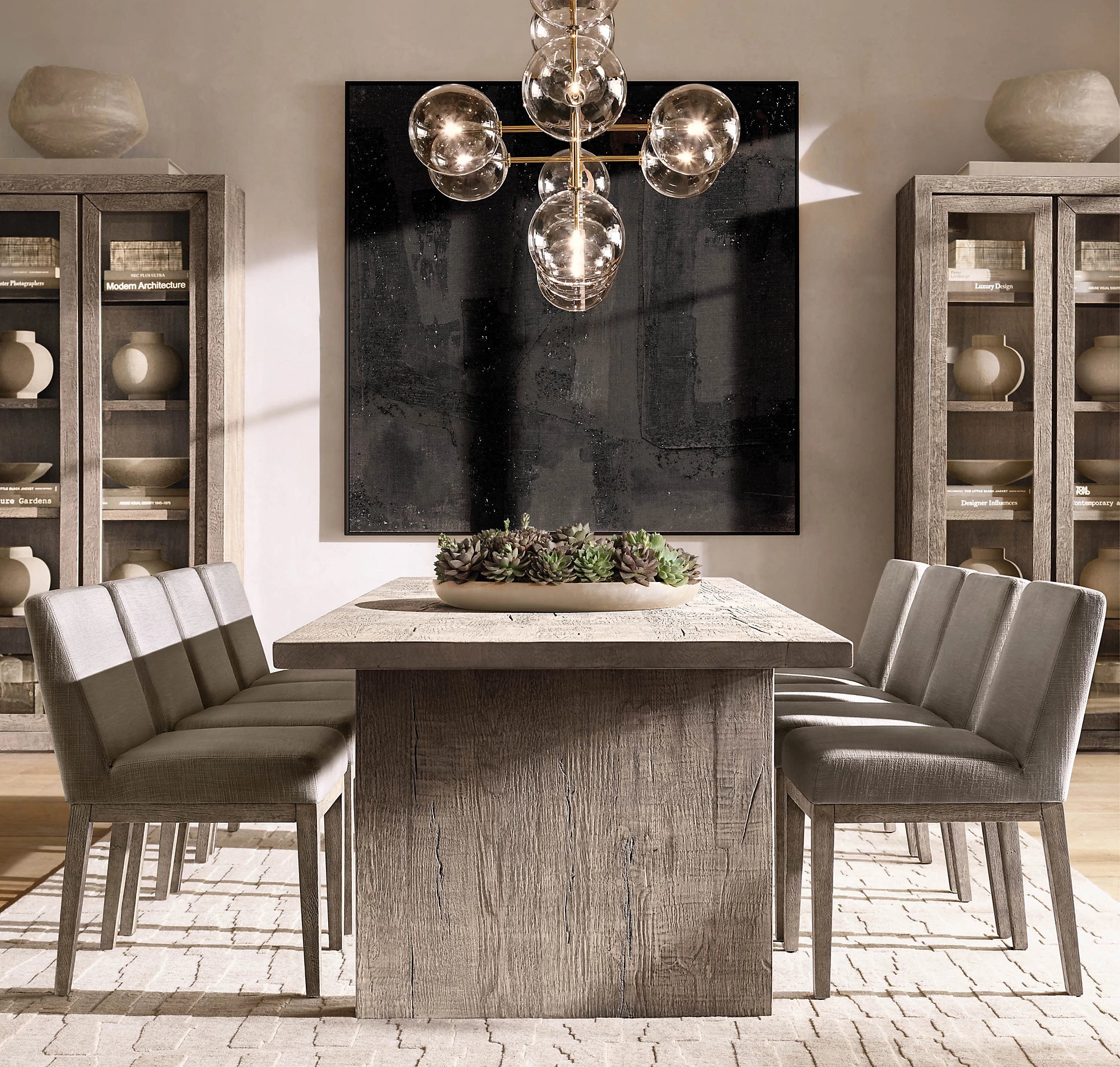 58 Inch Linear Sputnik Globe Glass Chandelier - Mobile