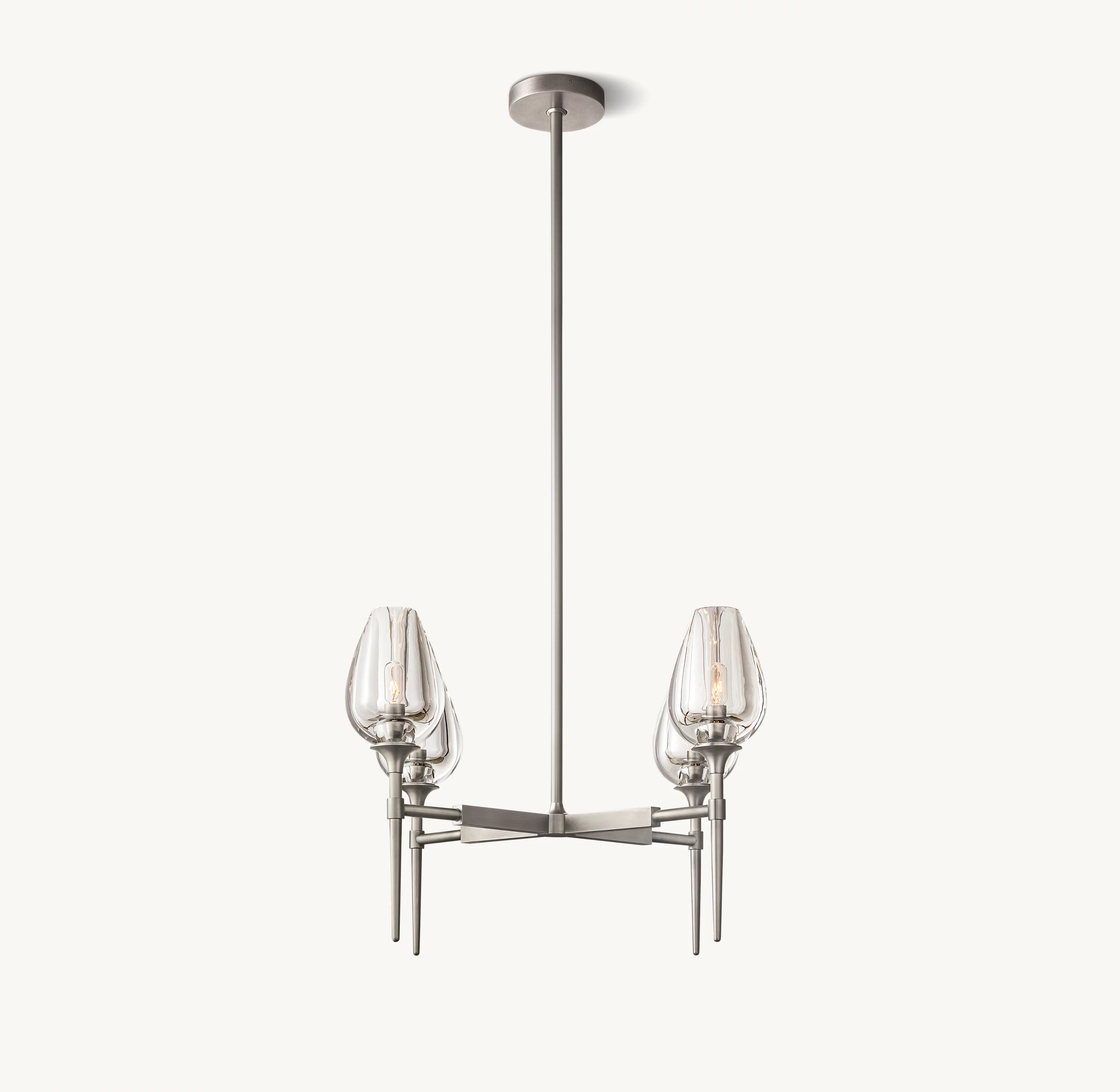 27 Inch Torchiere Crystal Arm Chandelier - Tulip