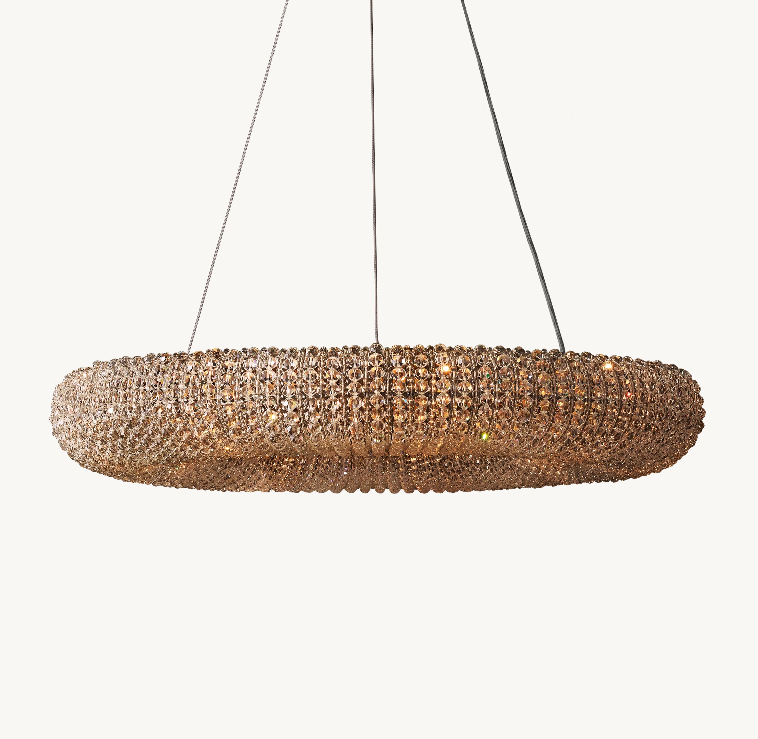 41 Inch Smoked Crystal Bead Round Chandelier - Halo