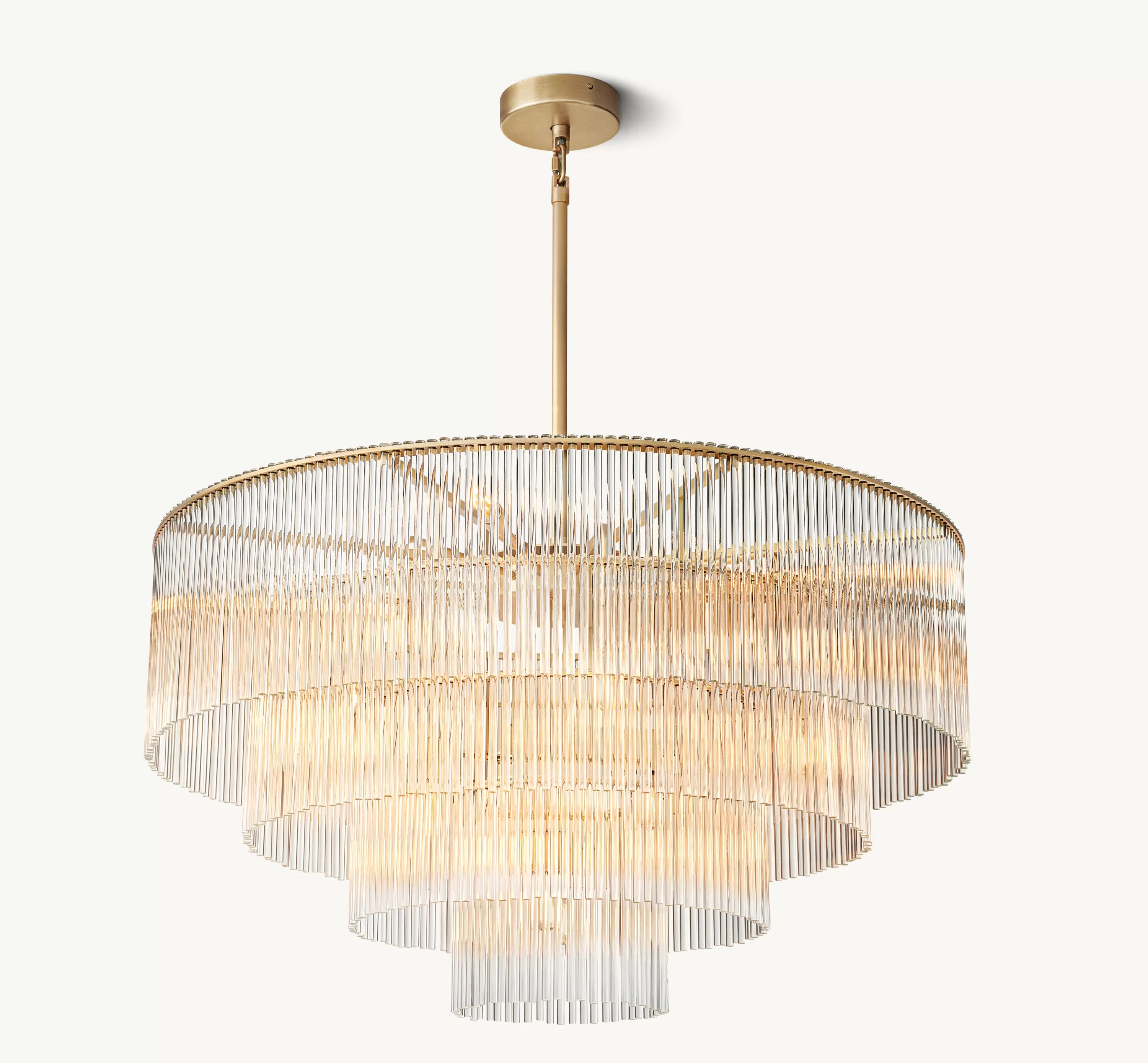 40 Inch Crystal Rod Tiered Chandelier - Amadeo