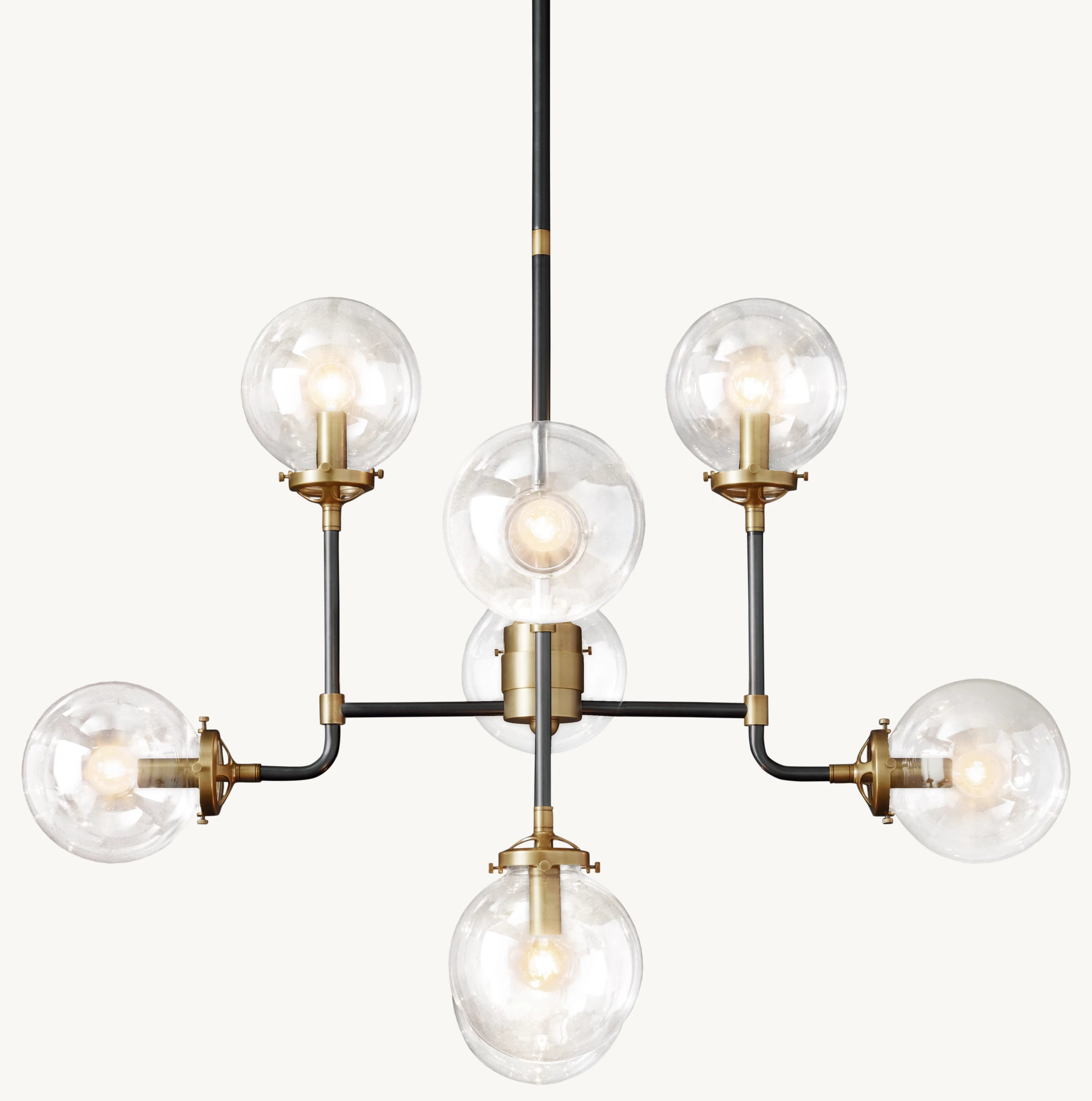 34 Inch Clear Glass Sputnik Globe Chandelier - Bistro