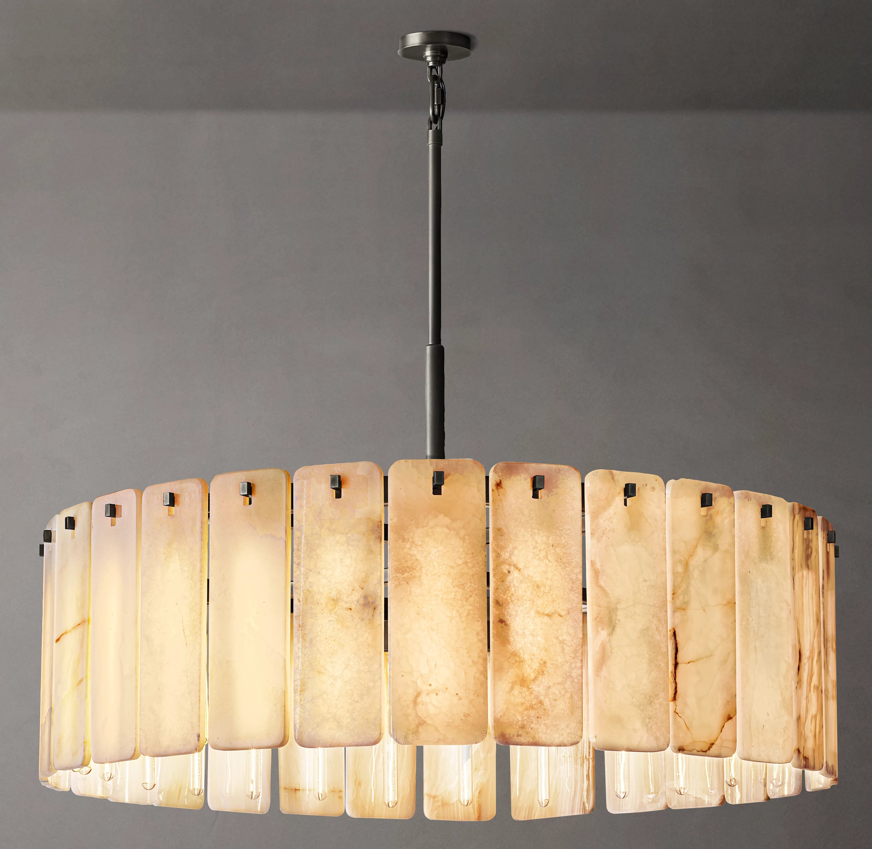 48 Inch Alabaster Round Chandelier - Calamette
