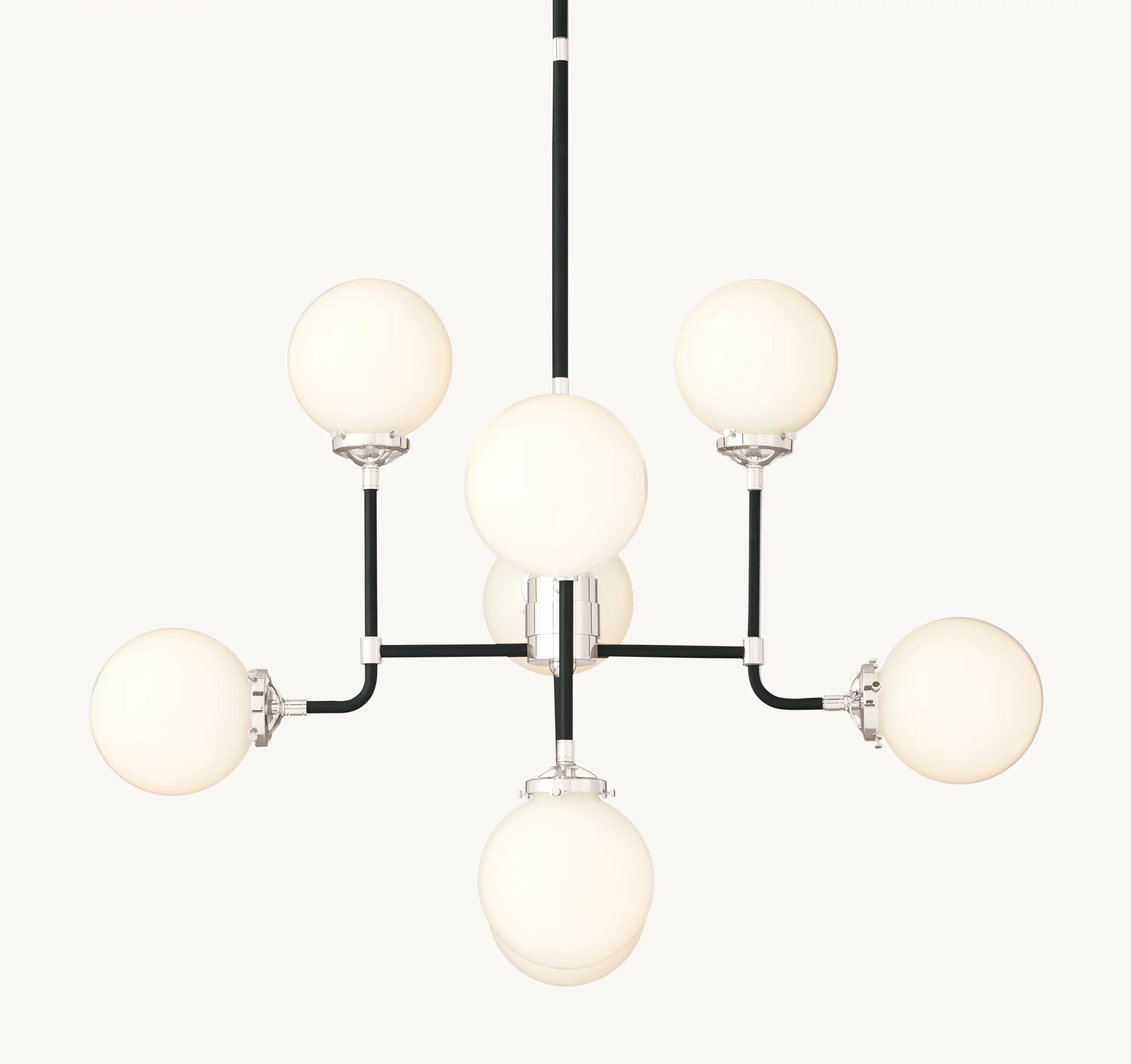 34 Inch Milk Glass Sputnik Globe Chandelier - Bistro