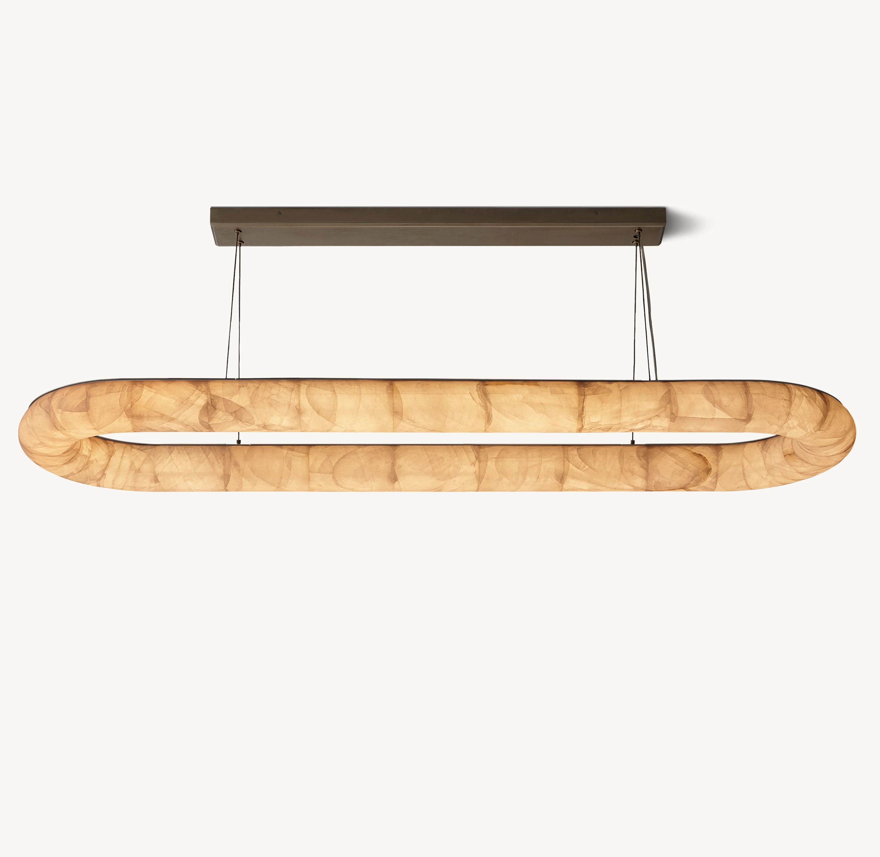 74 Inch Lisse Oval Alabaster Chandelier - Rivage