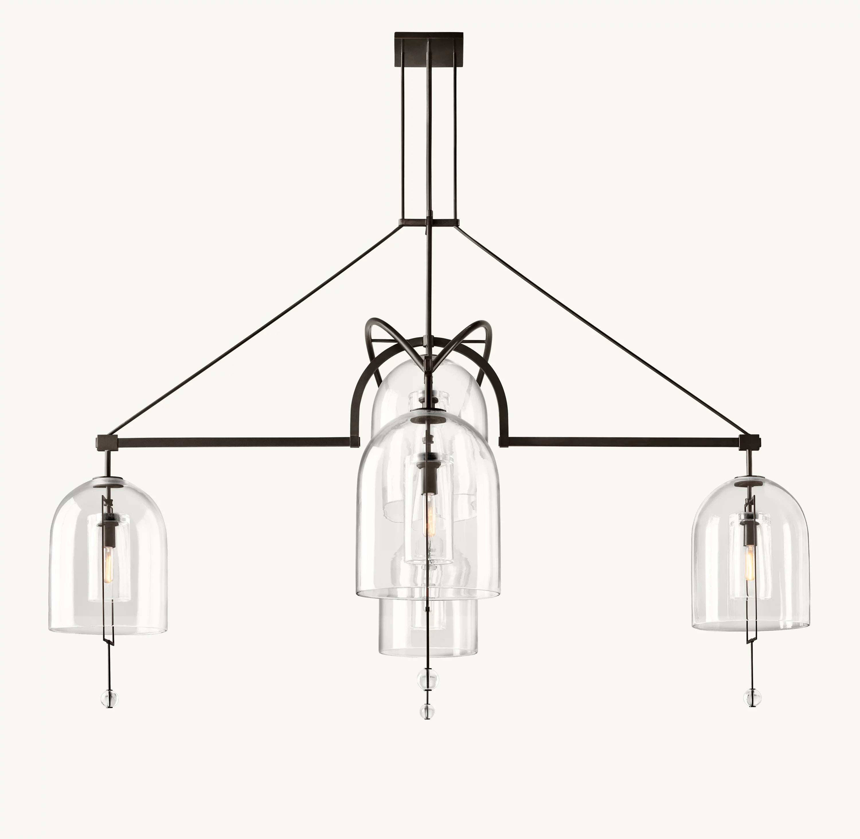 61 Inch Bell Glass Chandelier - Fulcrum