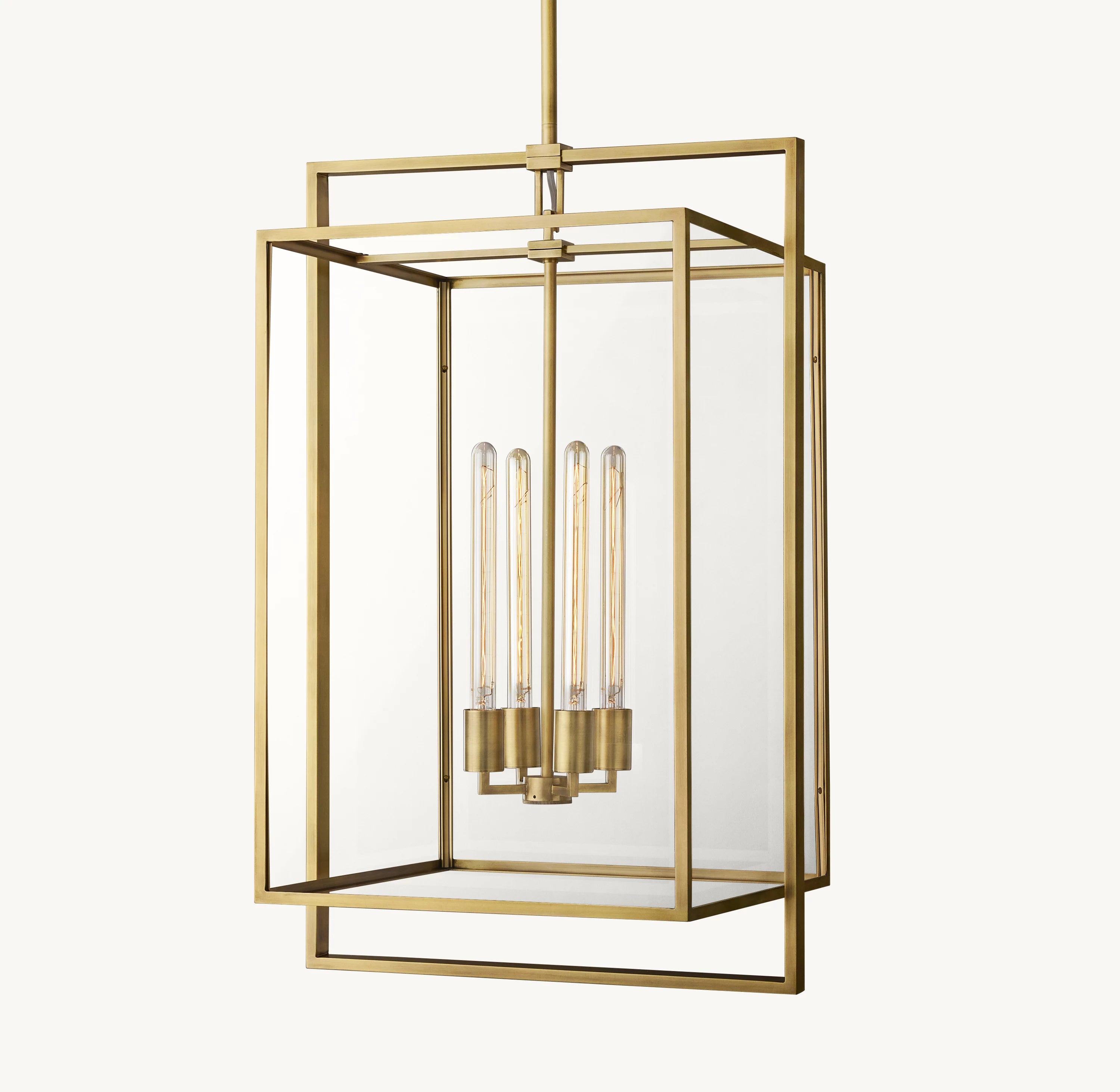 21 Inch Glass Lantern Pendant Light - Beckman