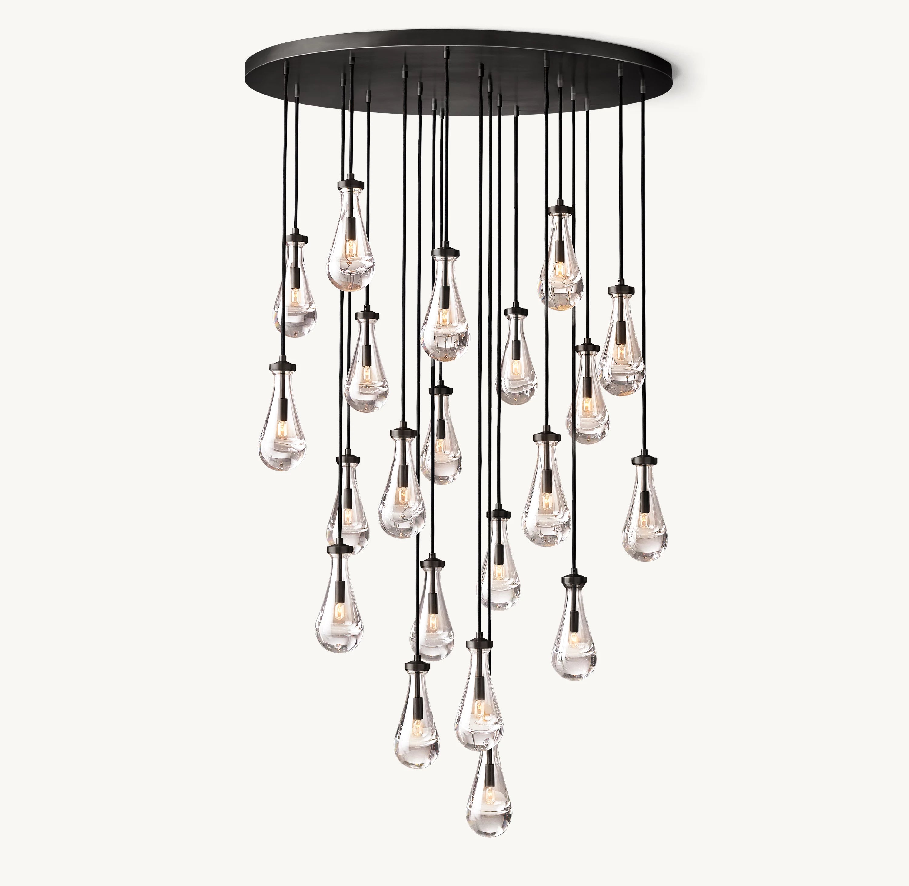 47 Inch Raindrop Glass Round Chandelier – Ava